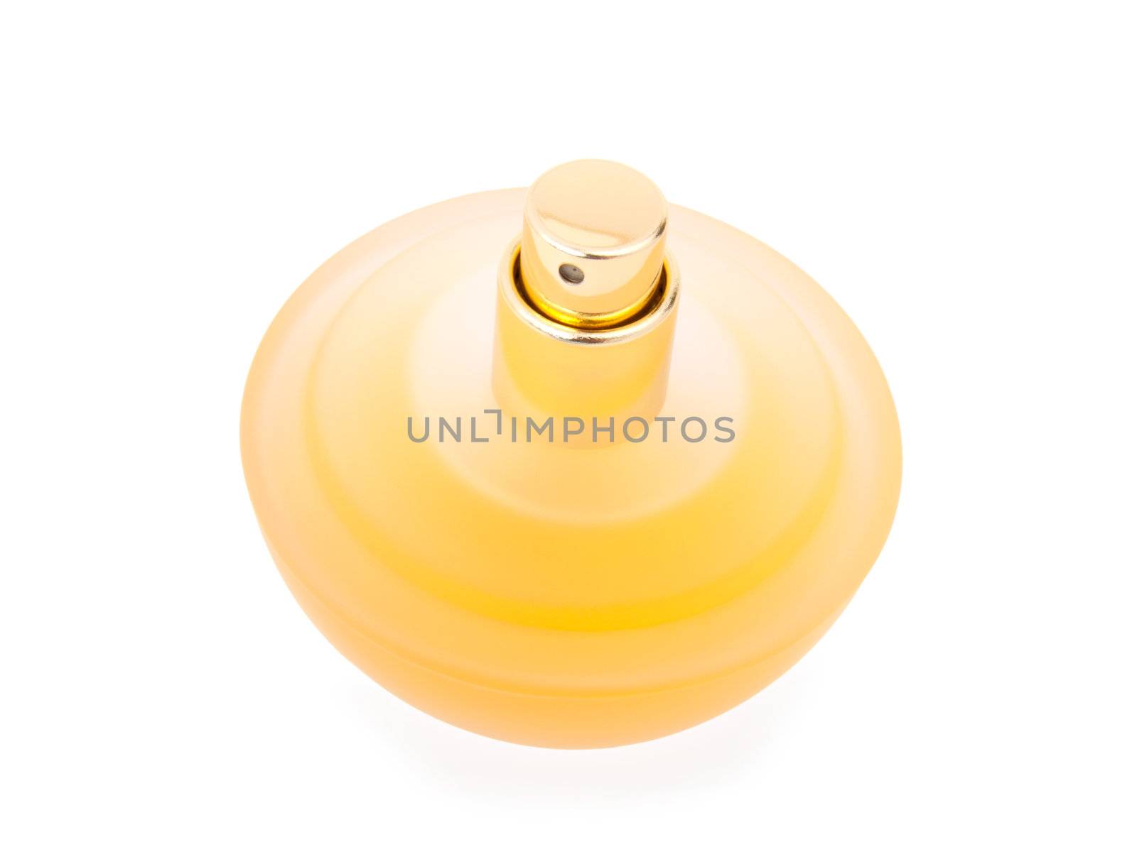 Yellow beautiful bottle of perfume 