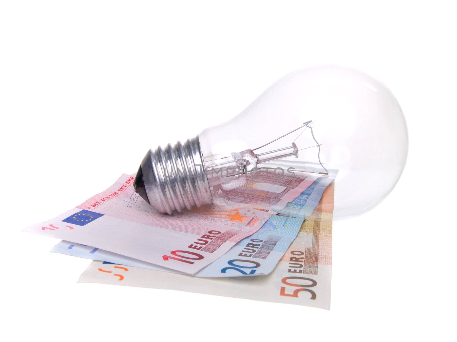 old lightbulb and money. waste of energy by motorolka