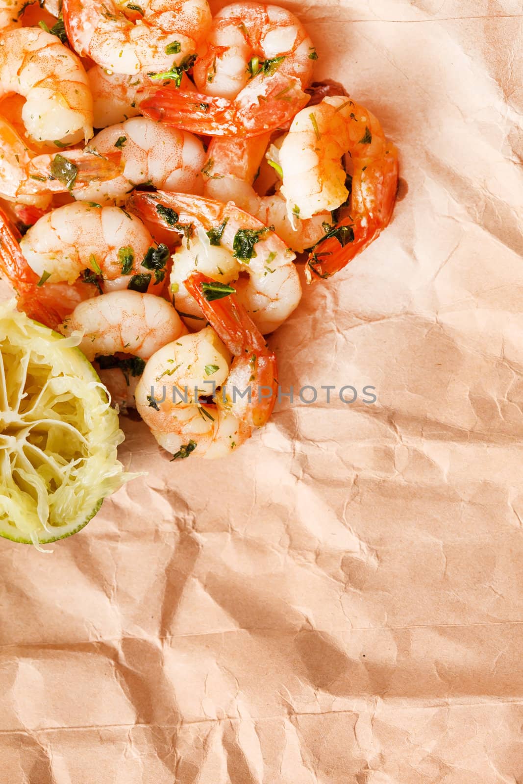 shrimps with lime and parsley  by shebeko