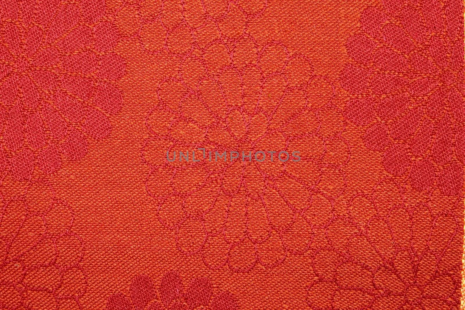 close up of a red rabric texture background