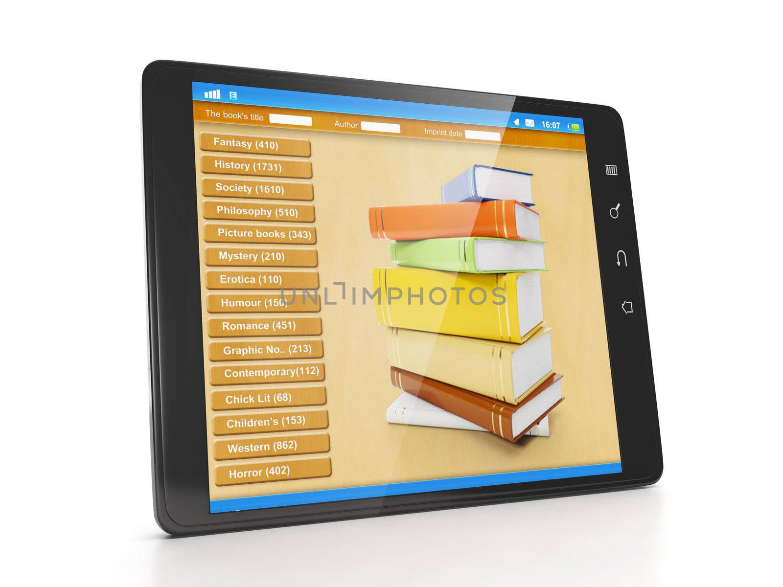 Book reader for your Tablet PC. Tablet closeup eReader books by kolobsek