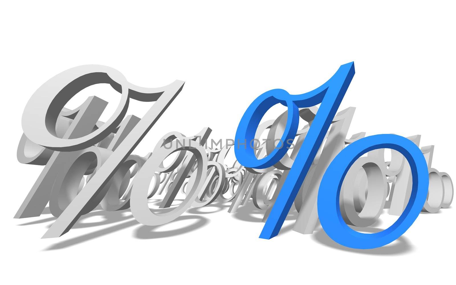 Percent sign in group on white background