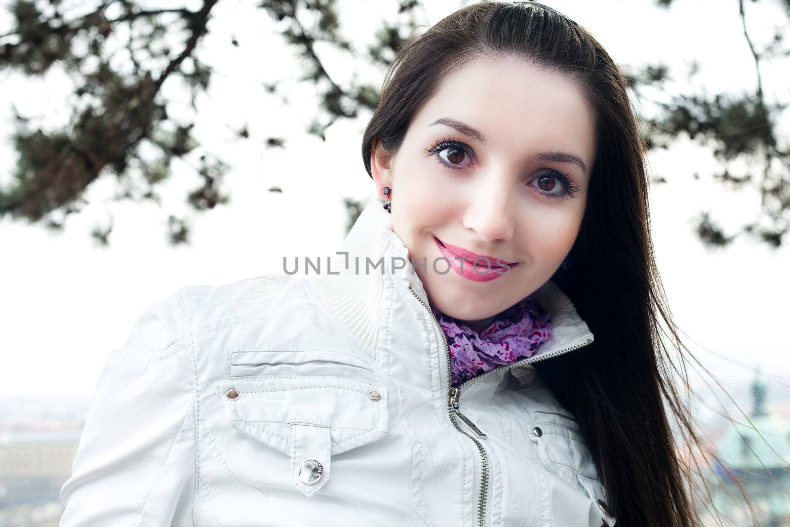 portrait of a beautiful young woman in Prague