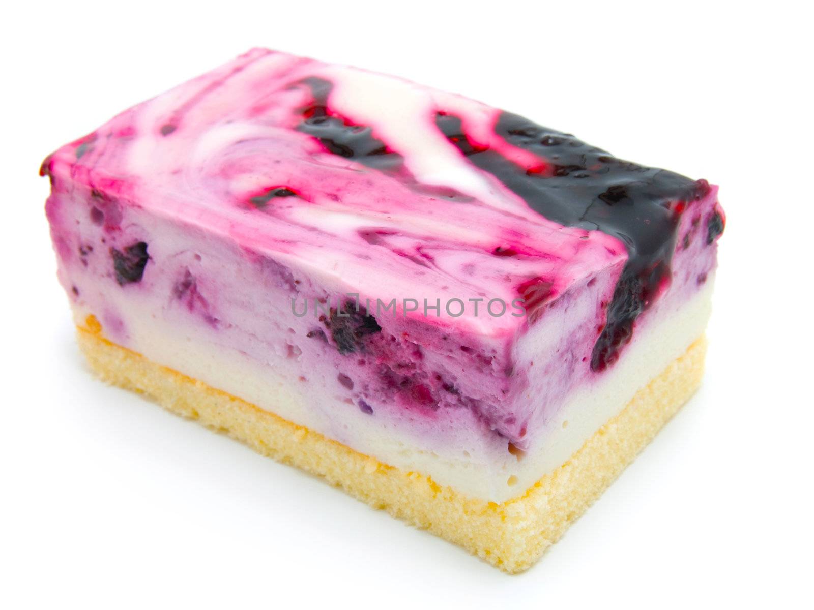 A slice of blueberry cheesecake 