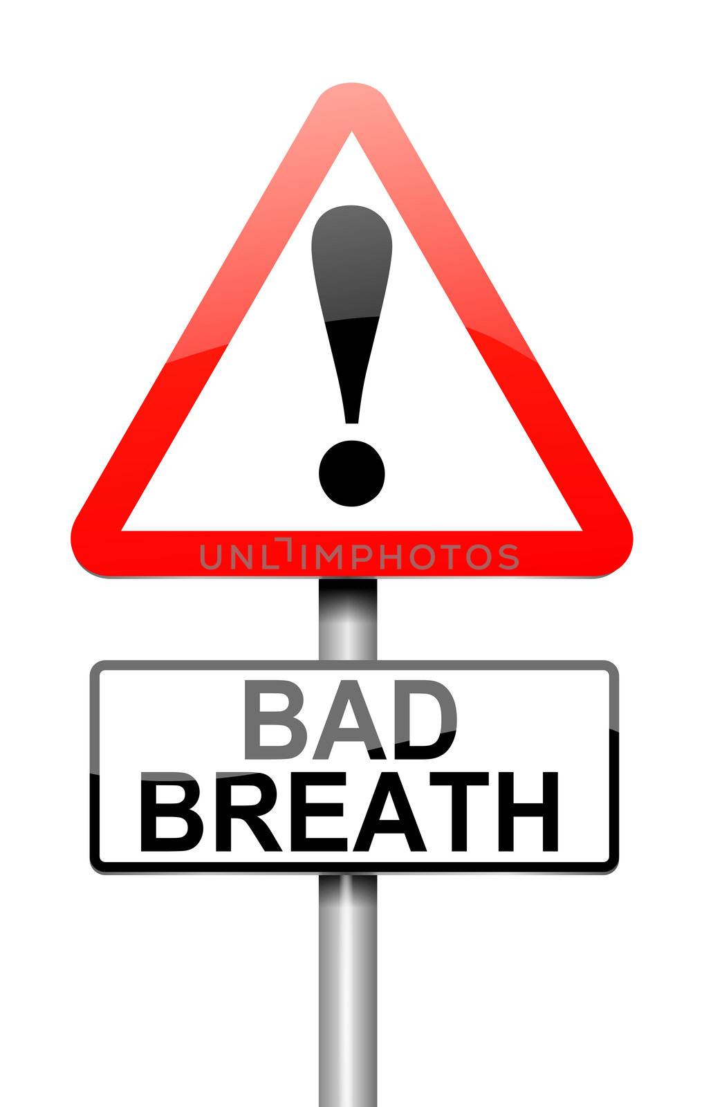 Illustration depicting a sign with a bad breath concept.