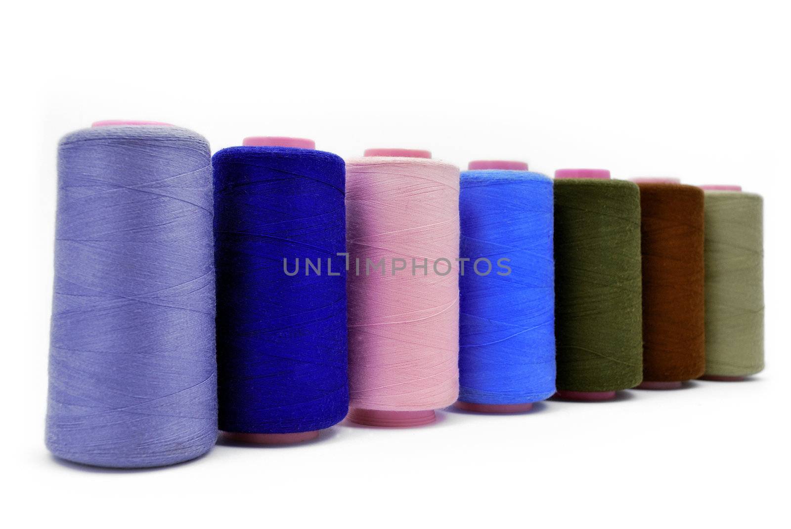 colored thread  in a row