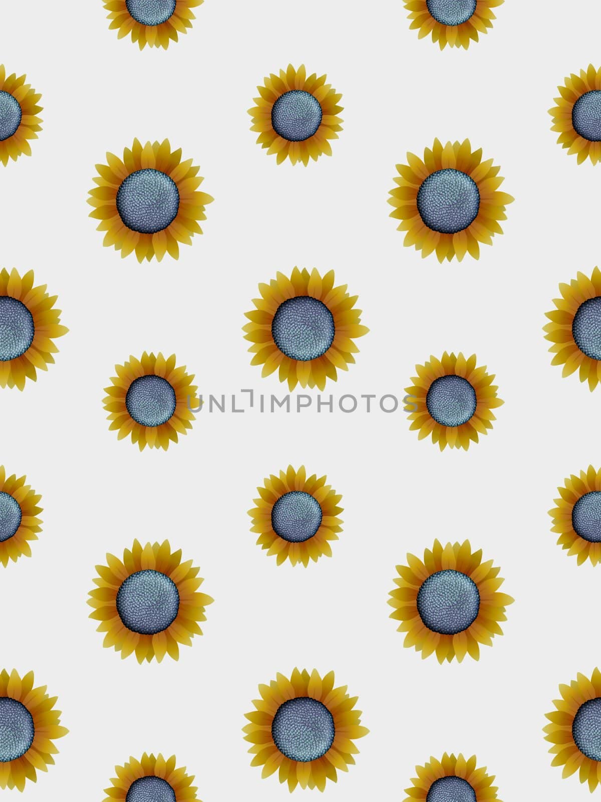 Illustration of sunflowers making a seamless background