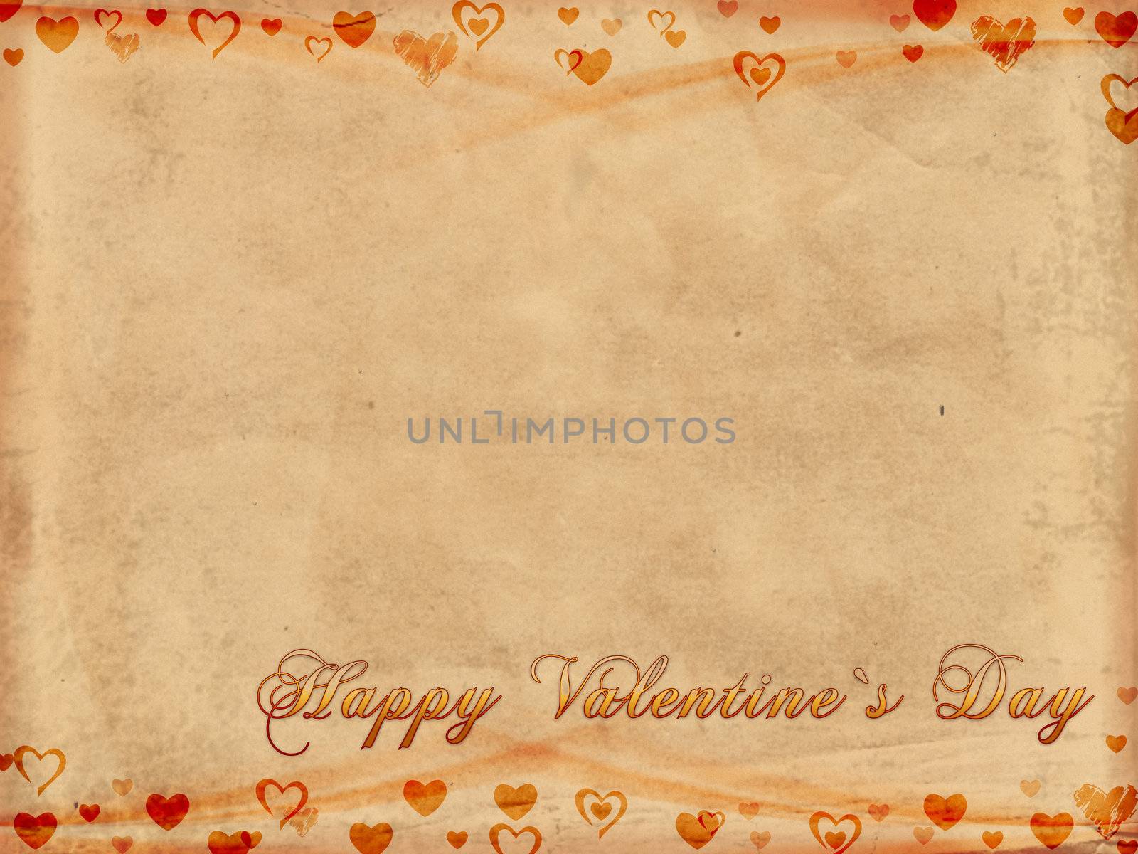 happy valentine's day on old paper by marinini