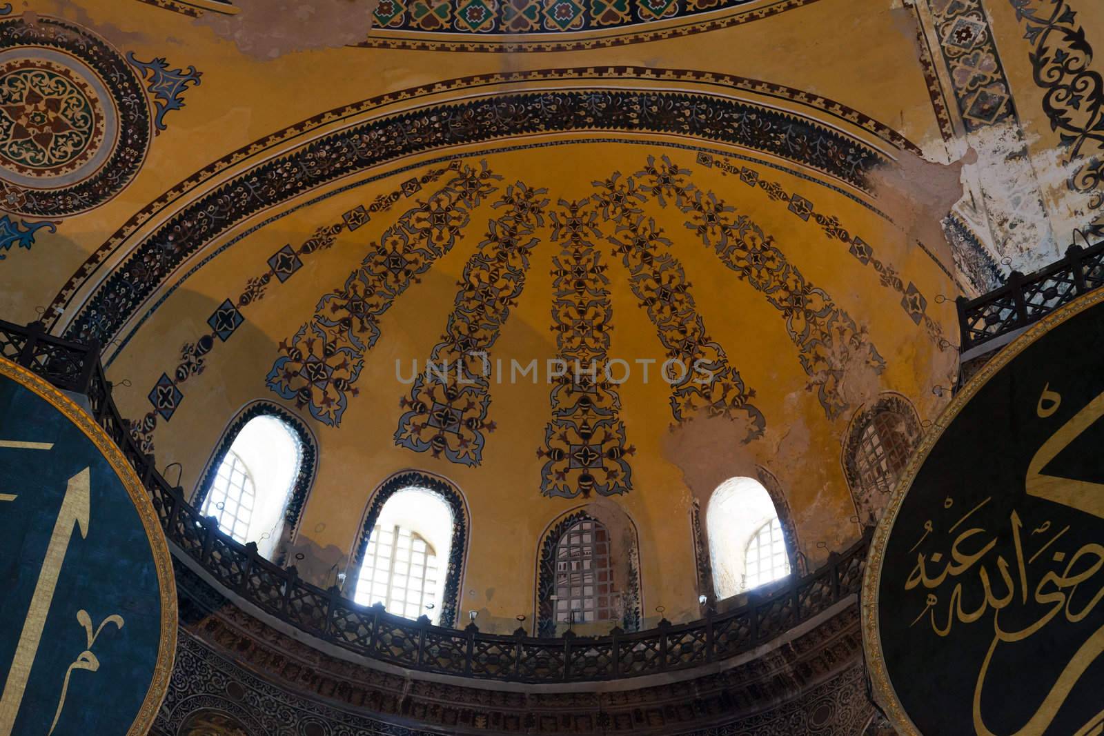 Interior of the Hagia Sophia in Istanbul. Turkey 