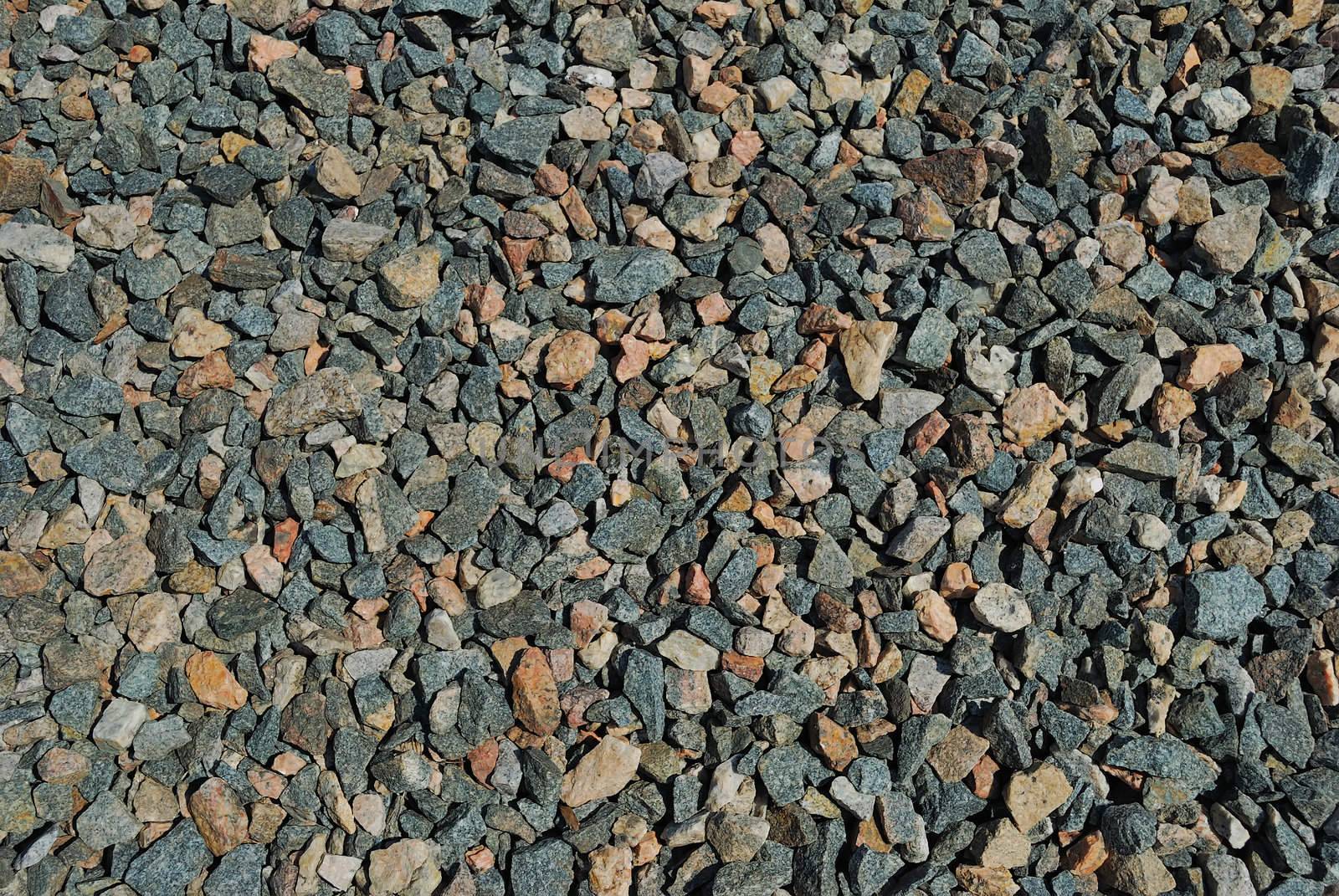 Granite gravel close up. texture
