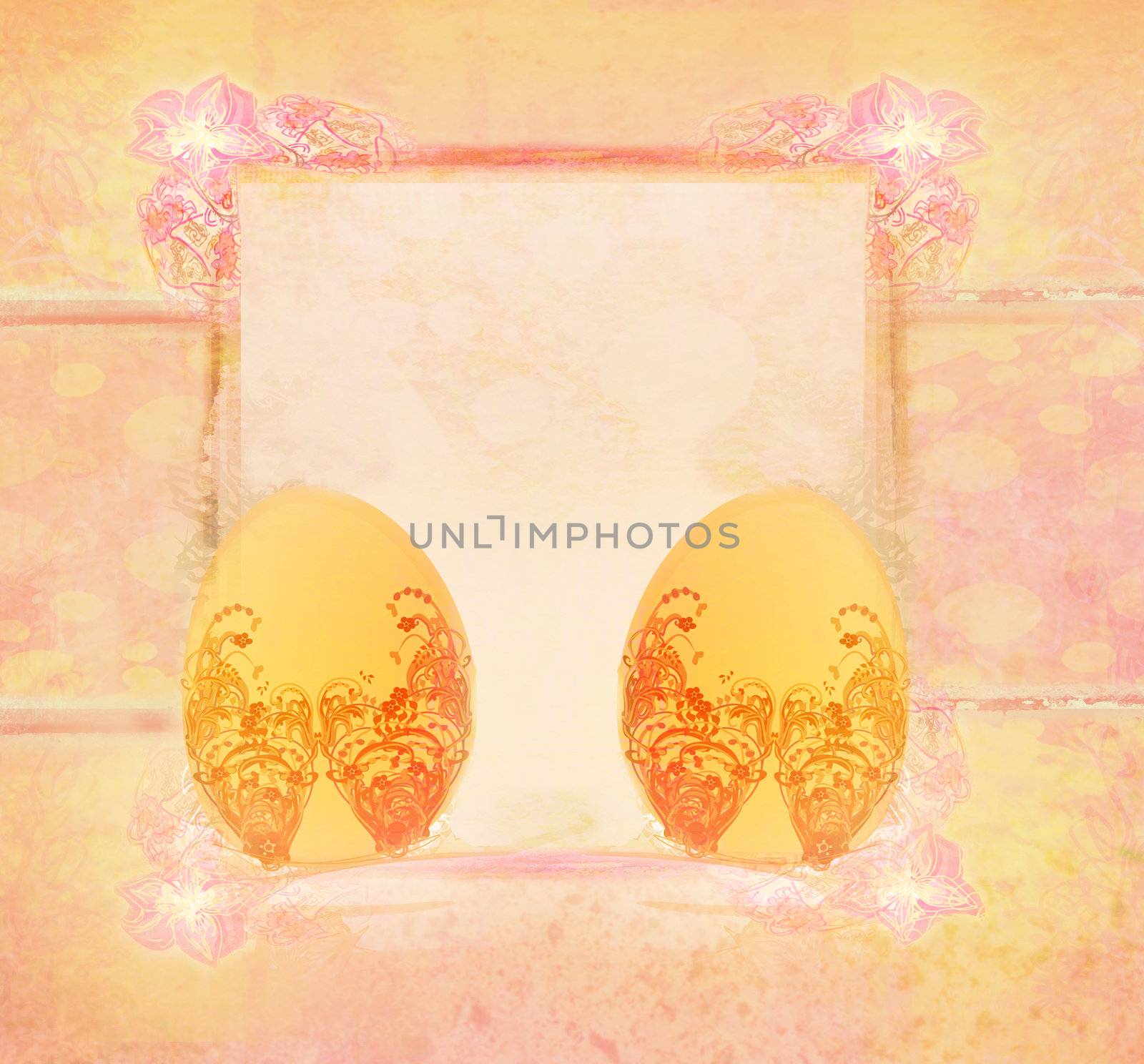 Easter Egg On floral Background
