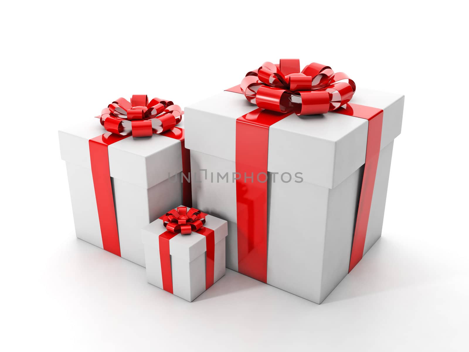 Group gifts on a white background. Holiday greetings