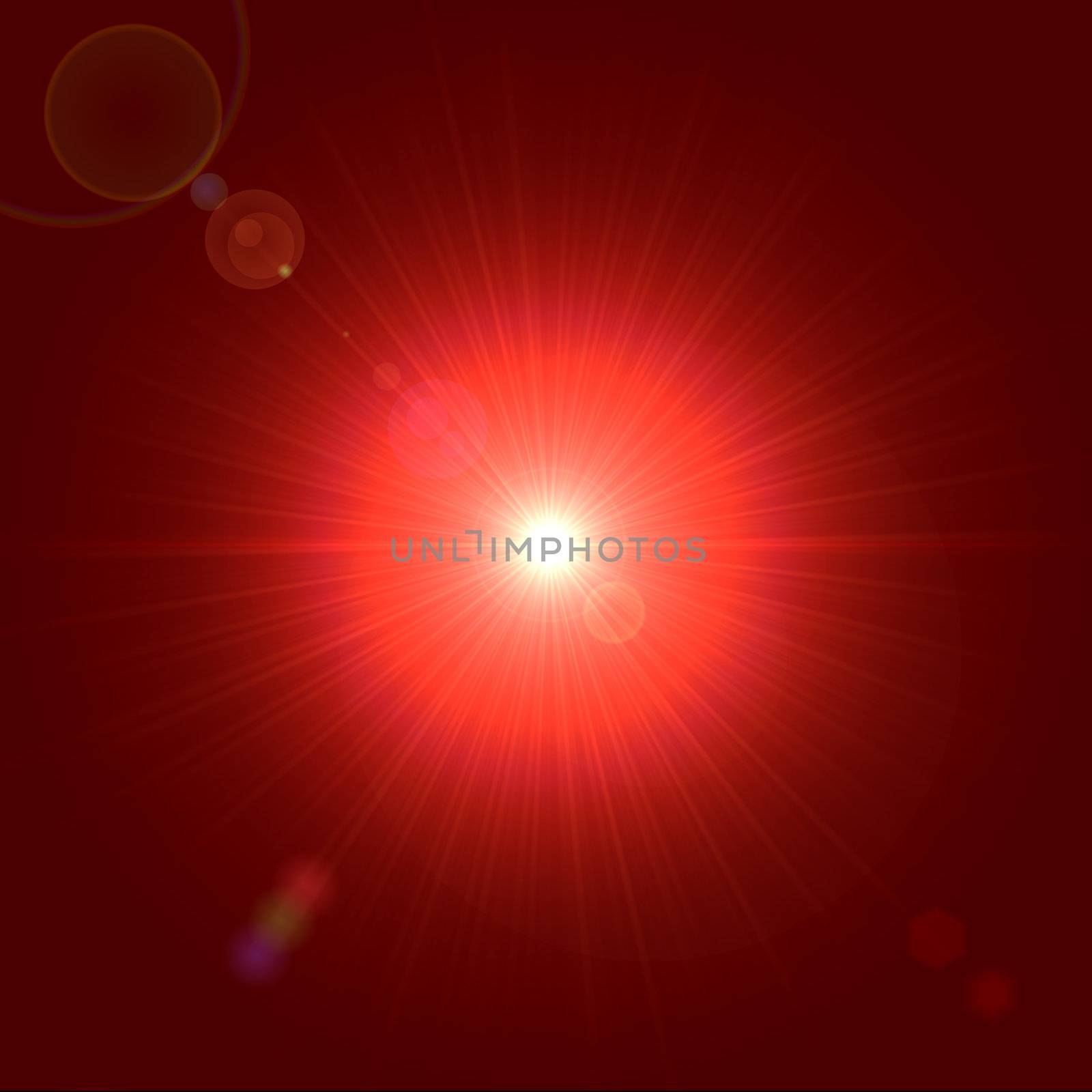 abstract lens flare light over red background