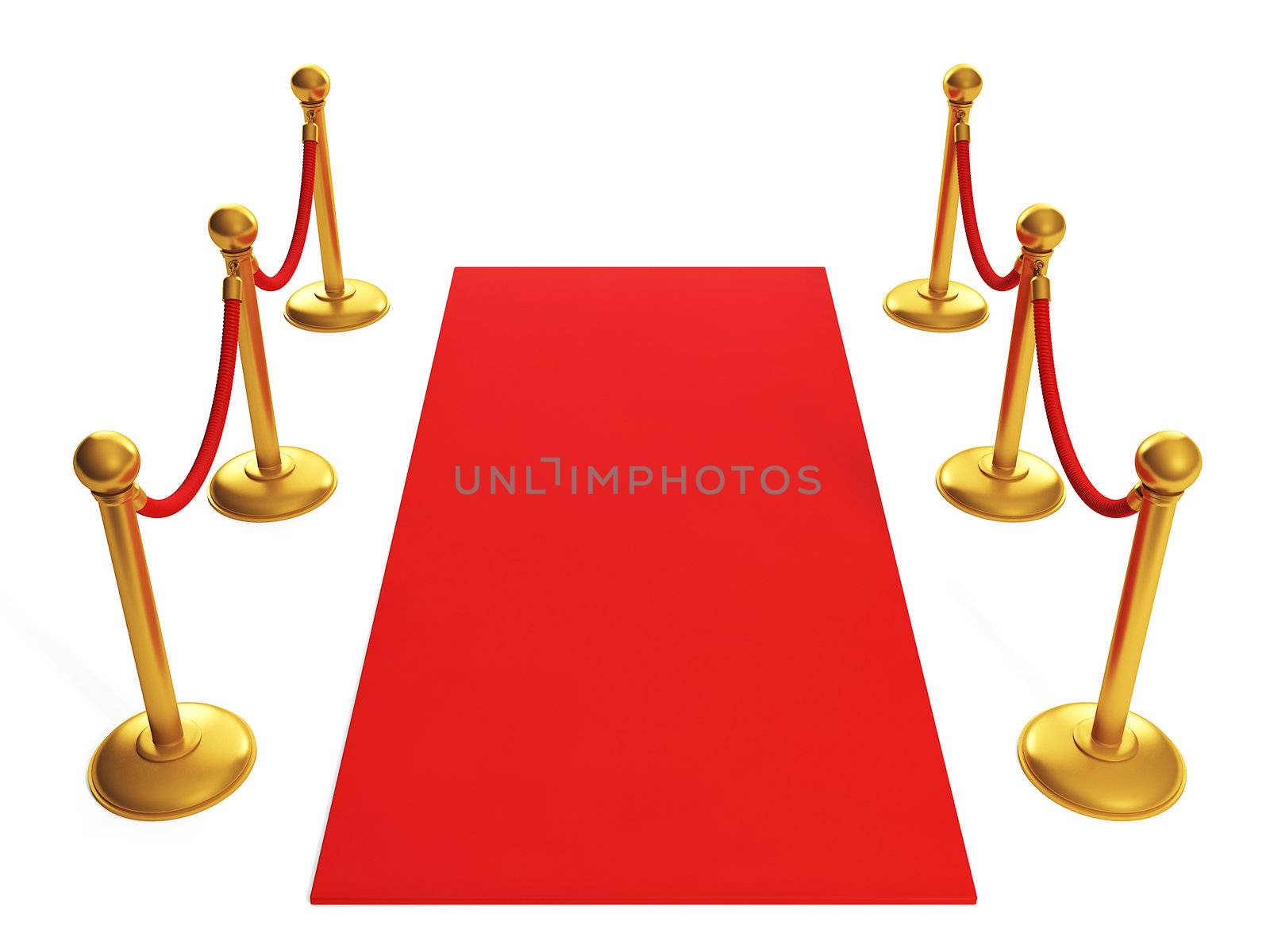 3d illustration: sports awards. Red Carpet