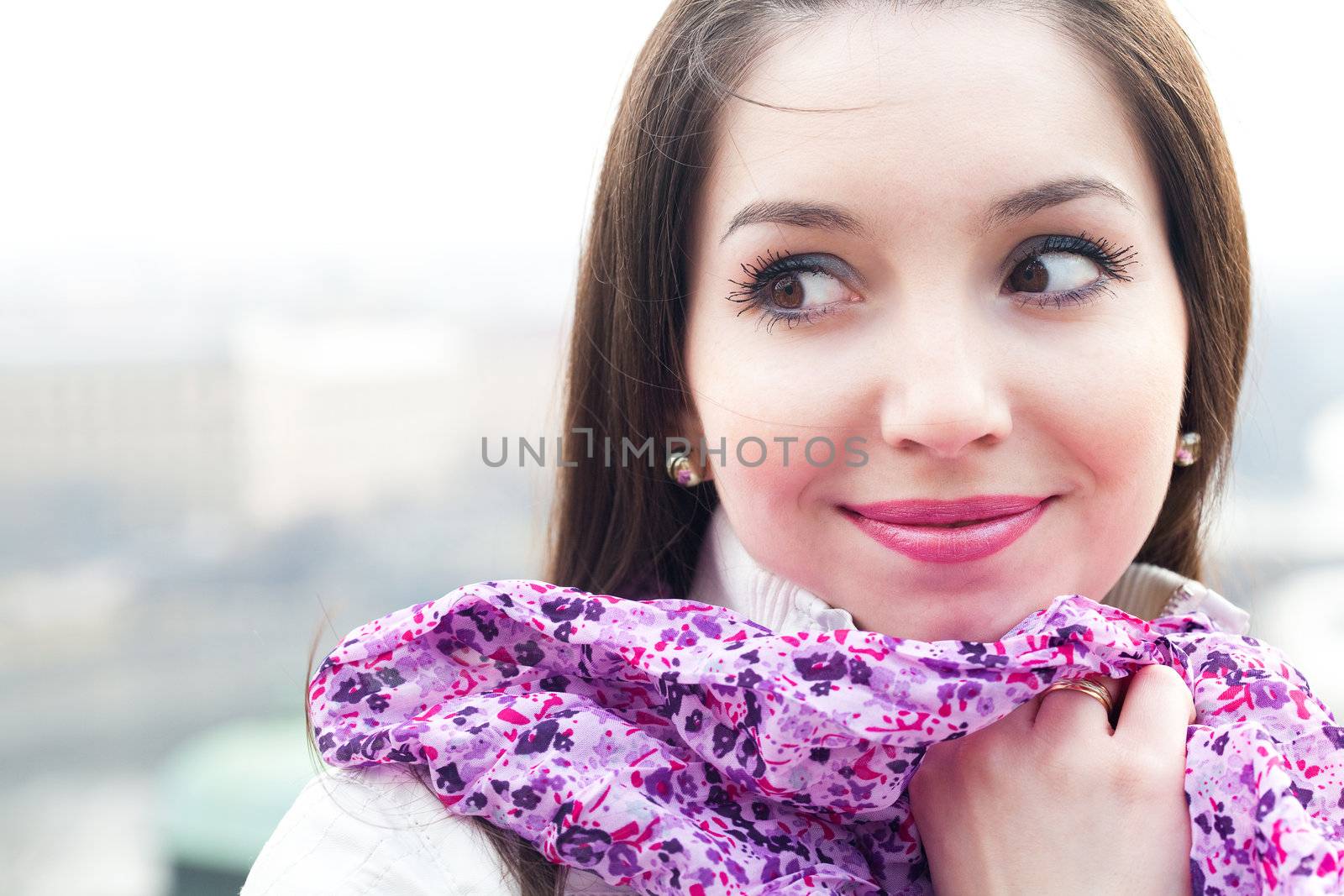 portrait of a beautiful young woman in Prague