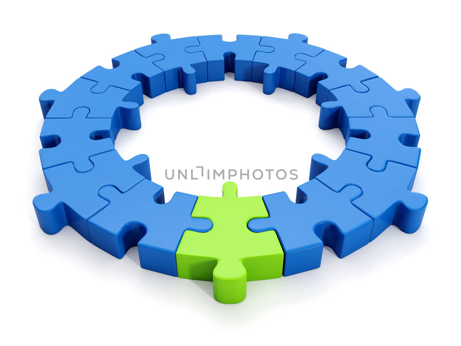 3d illustration: A group of puzzles, the designer