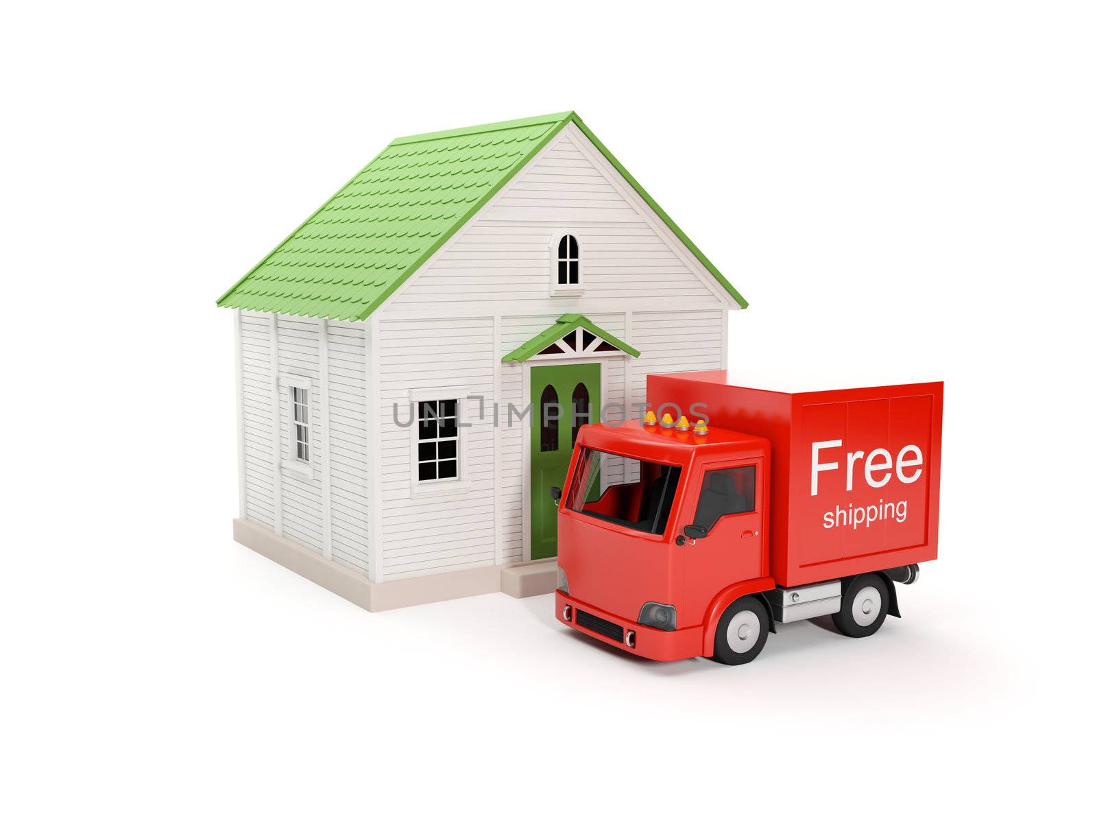 3d illustration: Free delivery to your home by kolobsek