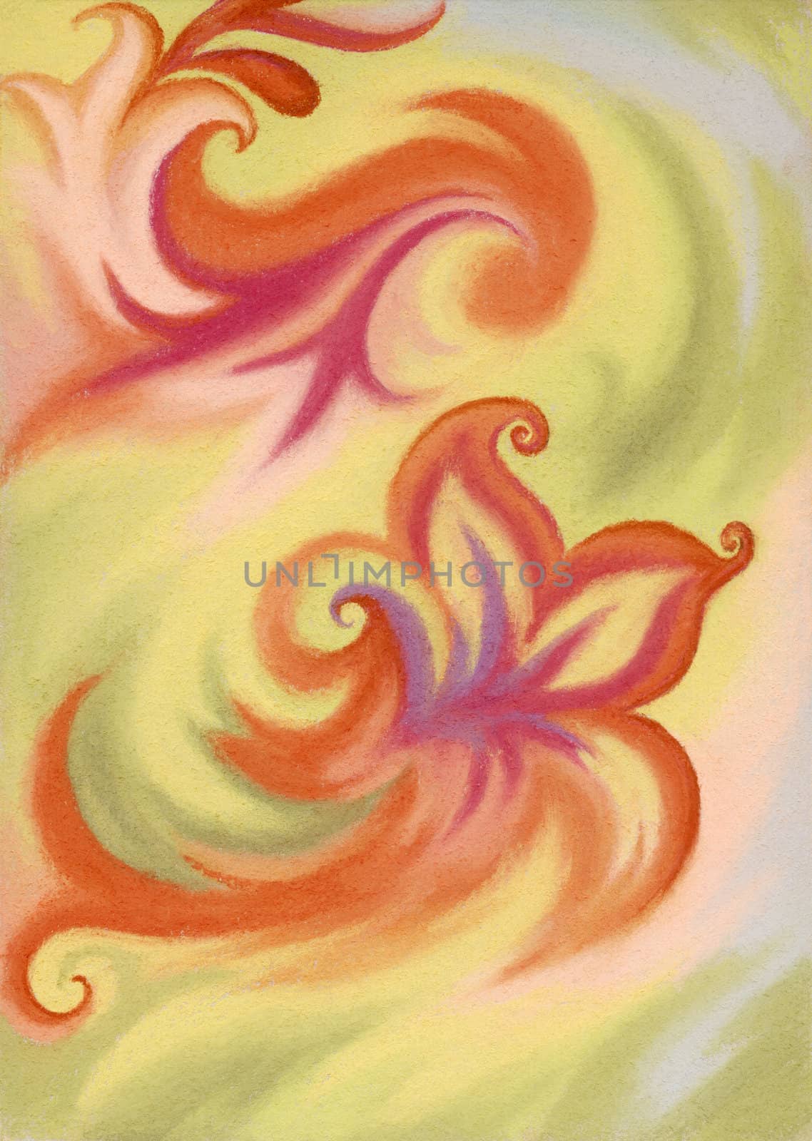 Abstract artistic background. Picture, pastel, hand-draw, painting on paper