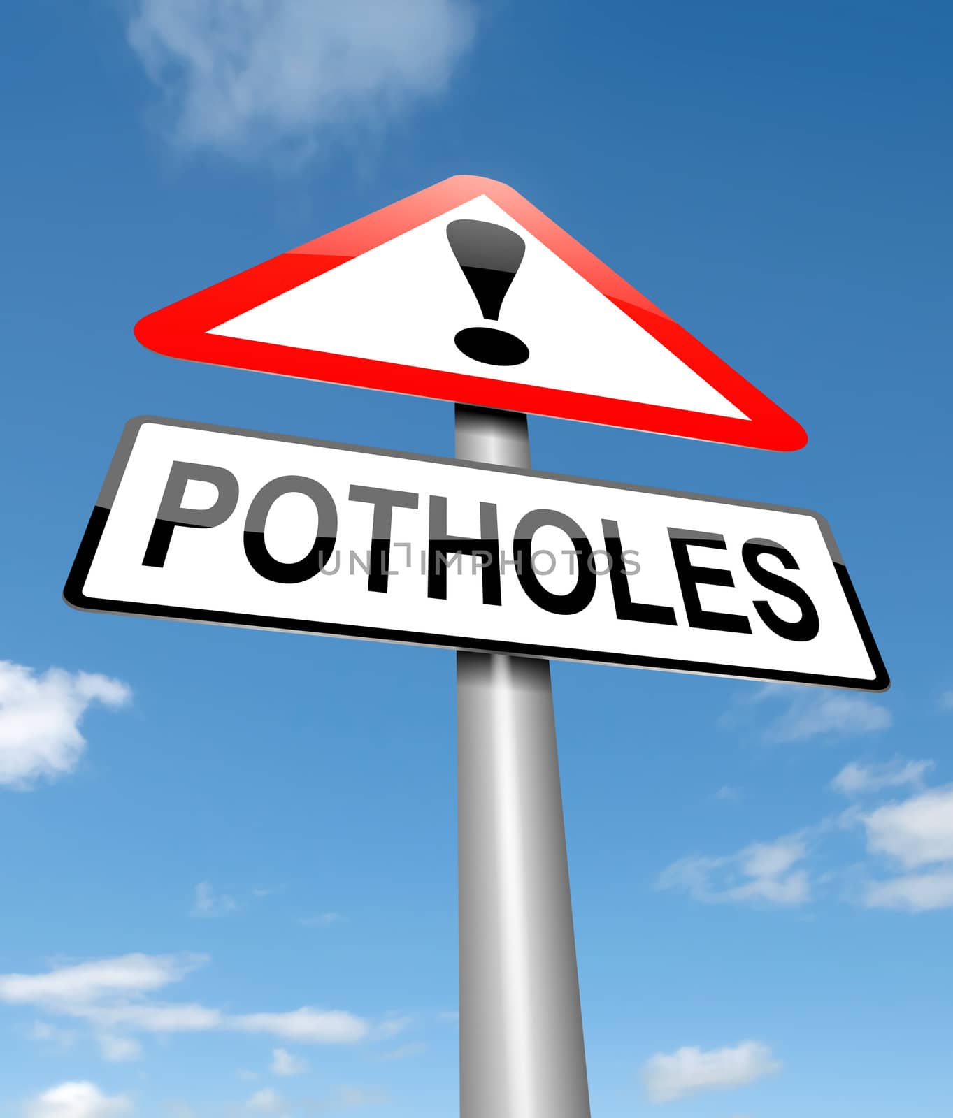 Potholes warning sign. by 72soul