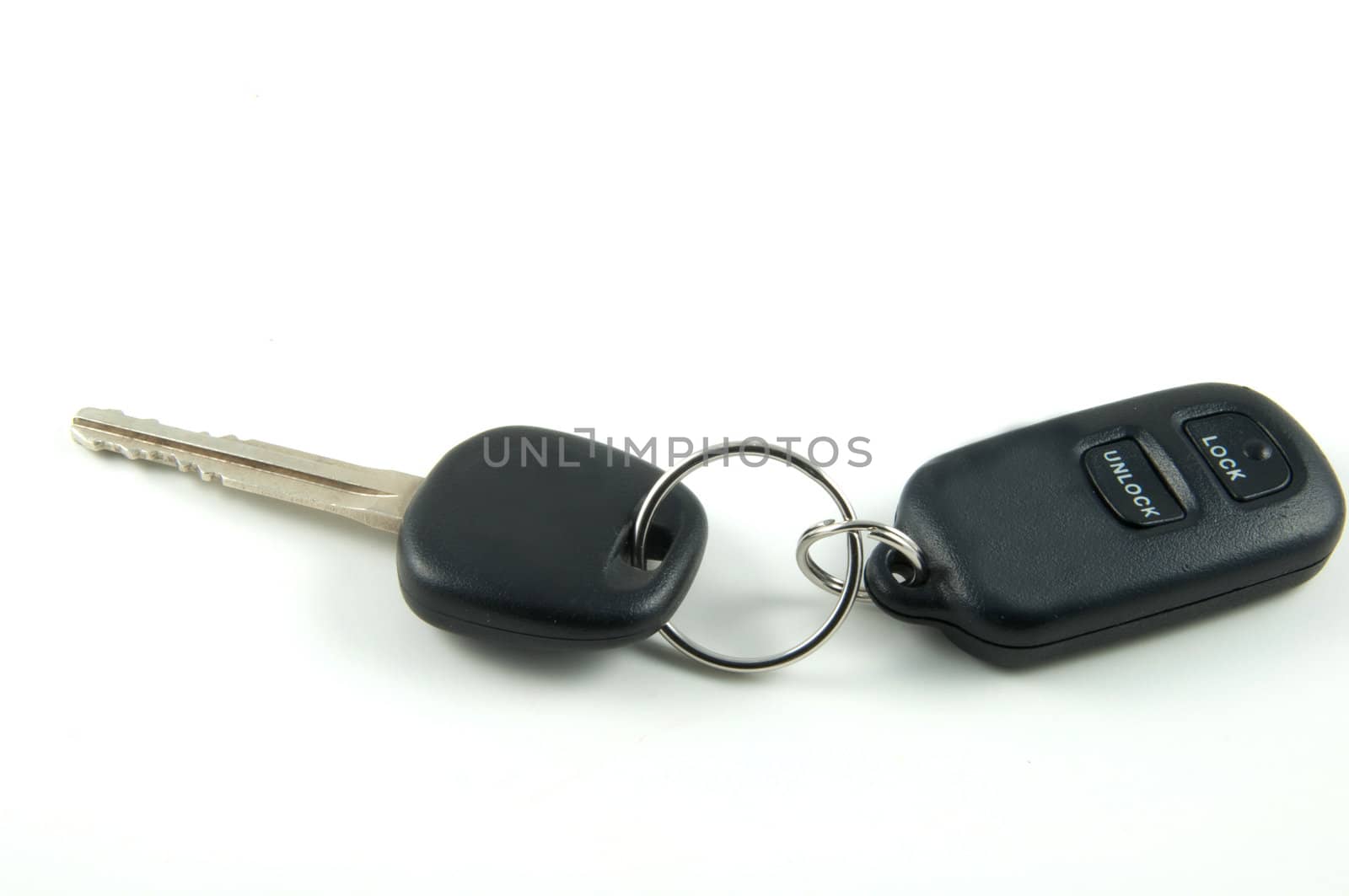 A car key and remote isolated on white