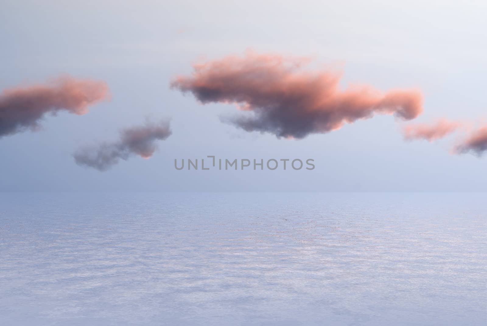 Landscape- blue sky and reflected in the water