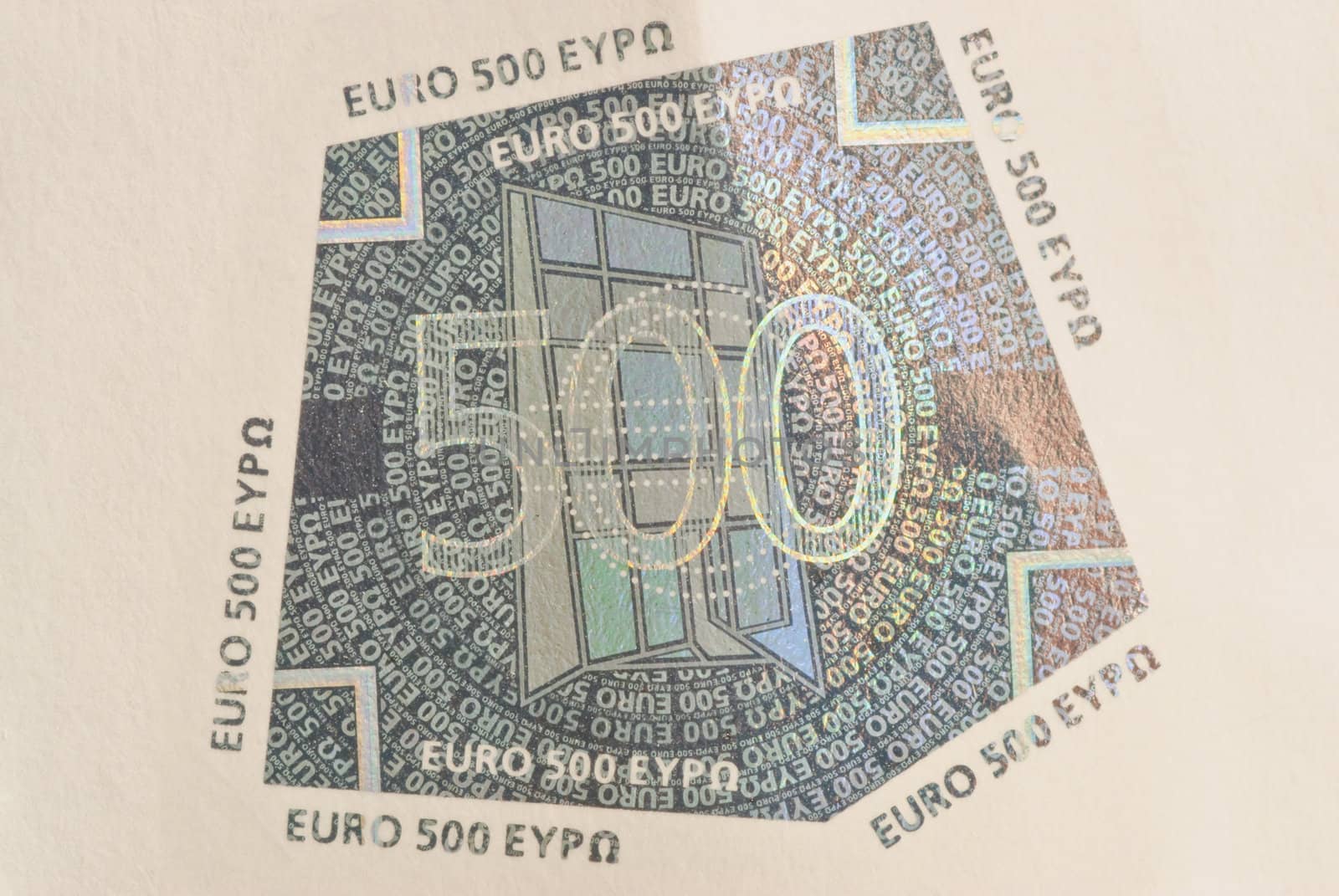 Hologram - foil, laminated on banknotes