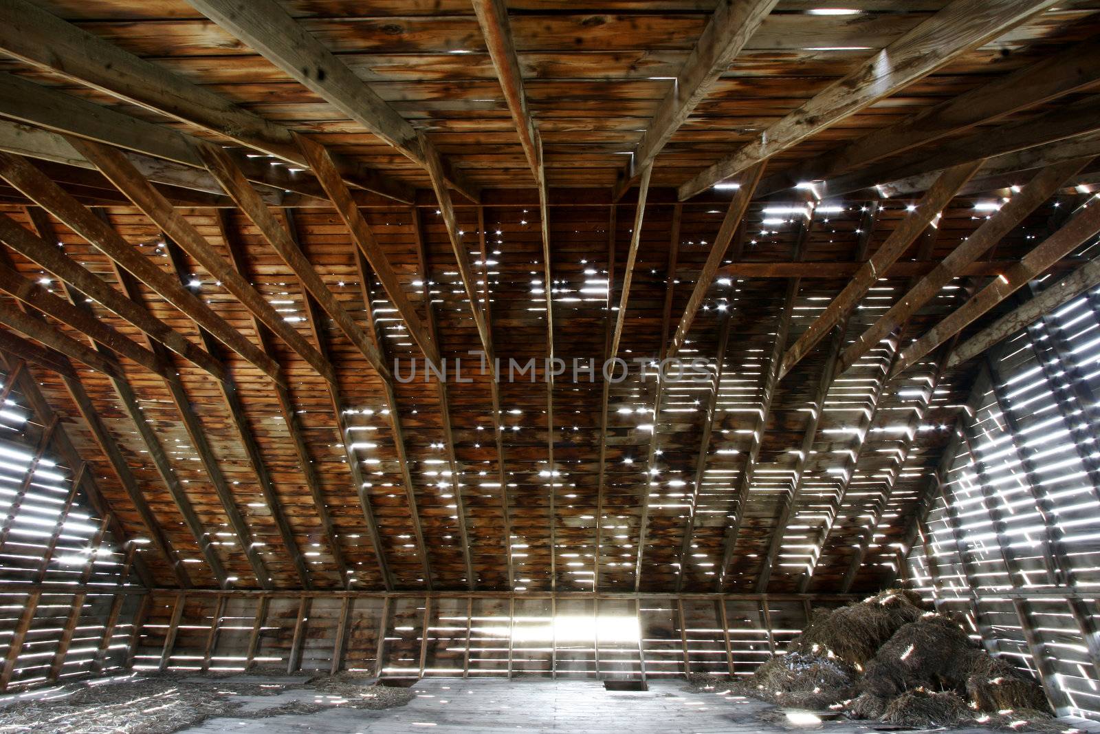 Interior of an old barn