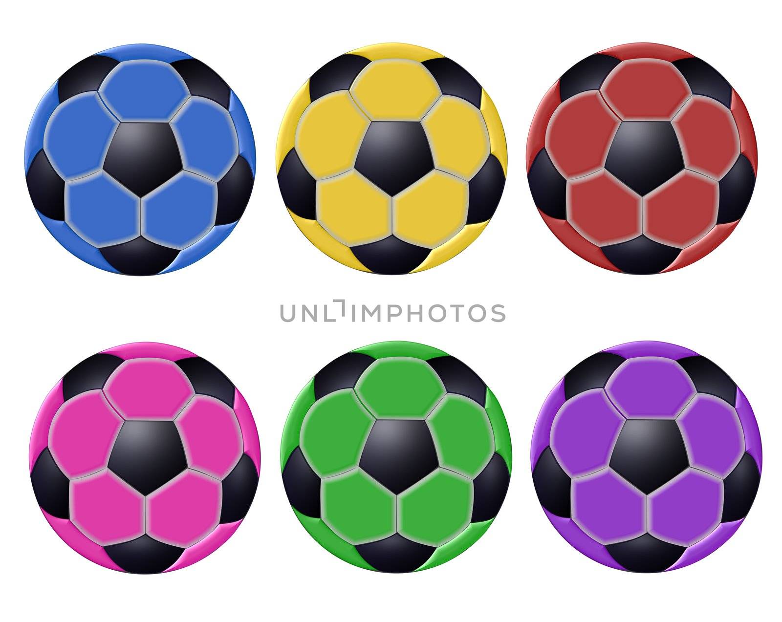 illustration of colorful soccer balls