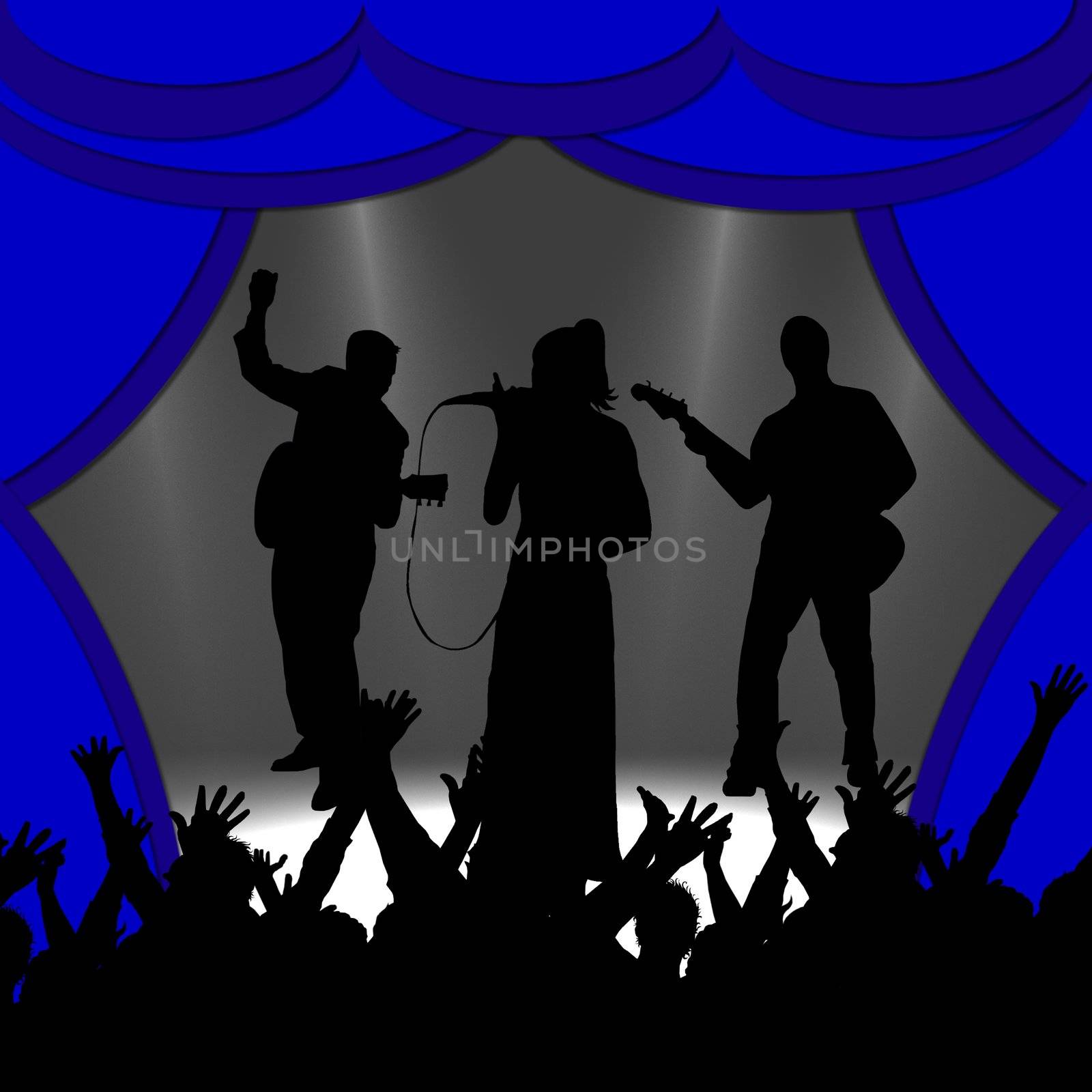illustration of a music band