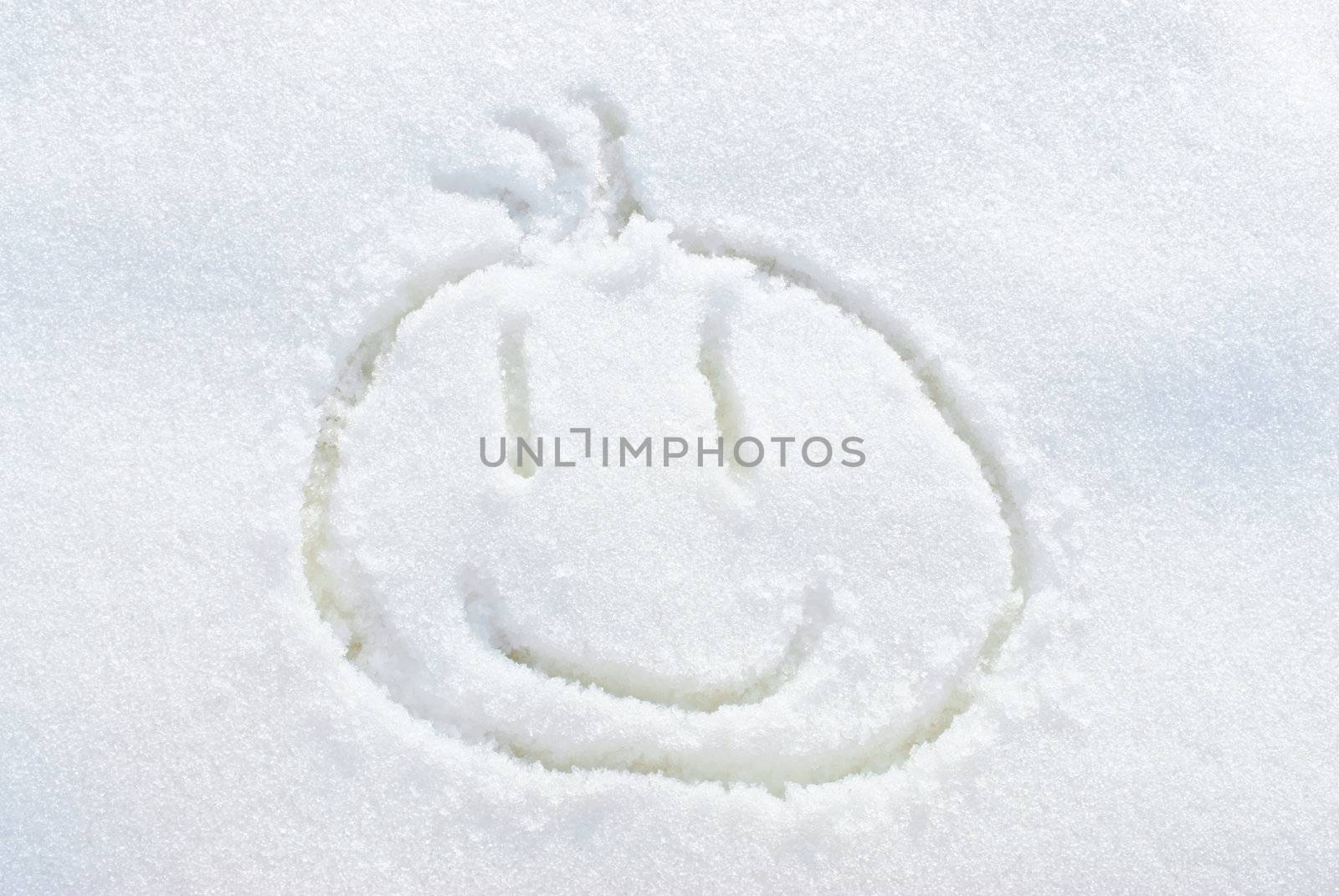 Smiley- face funny man in the snow