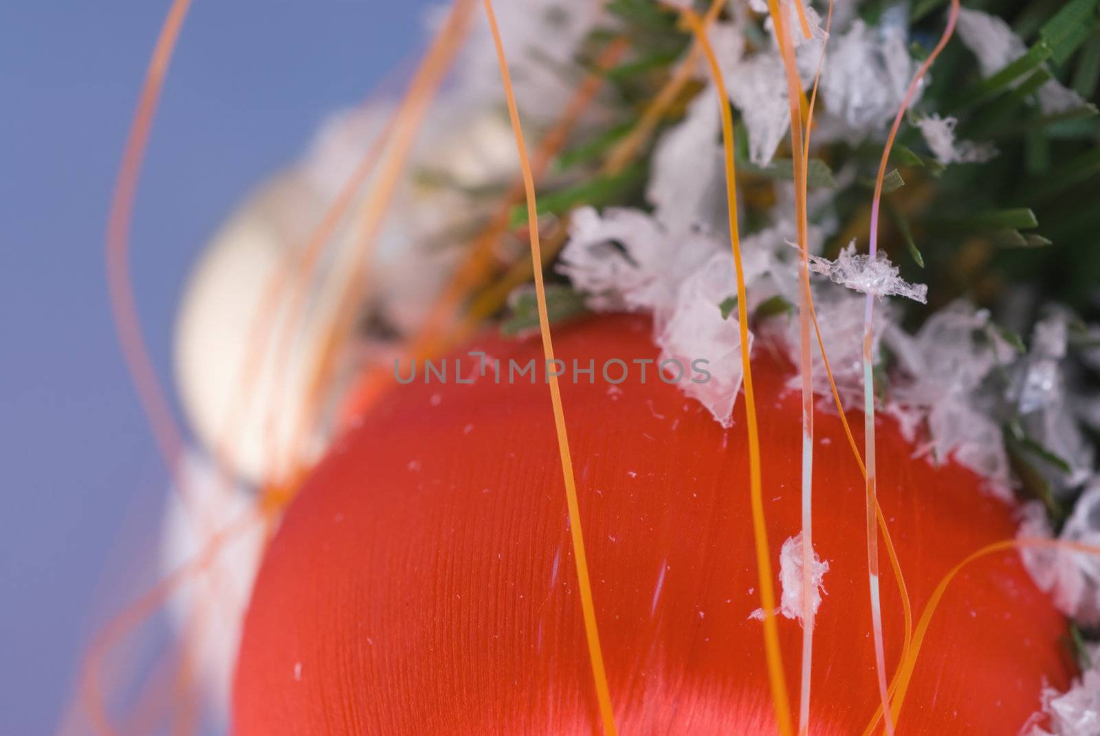 Christmas Baubles against sparkling background