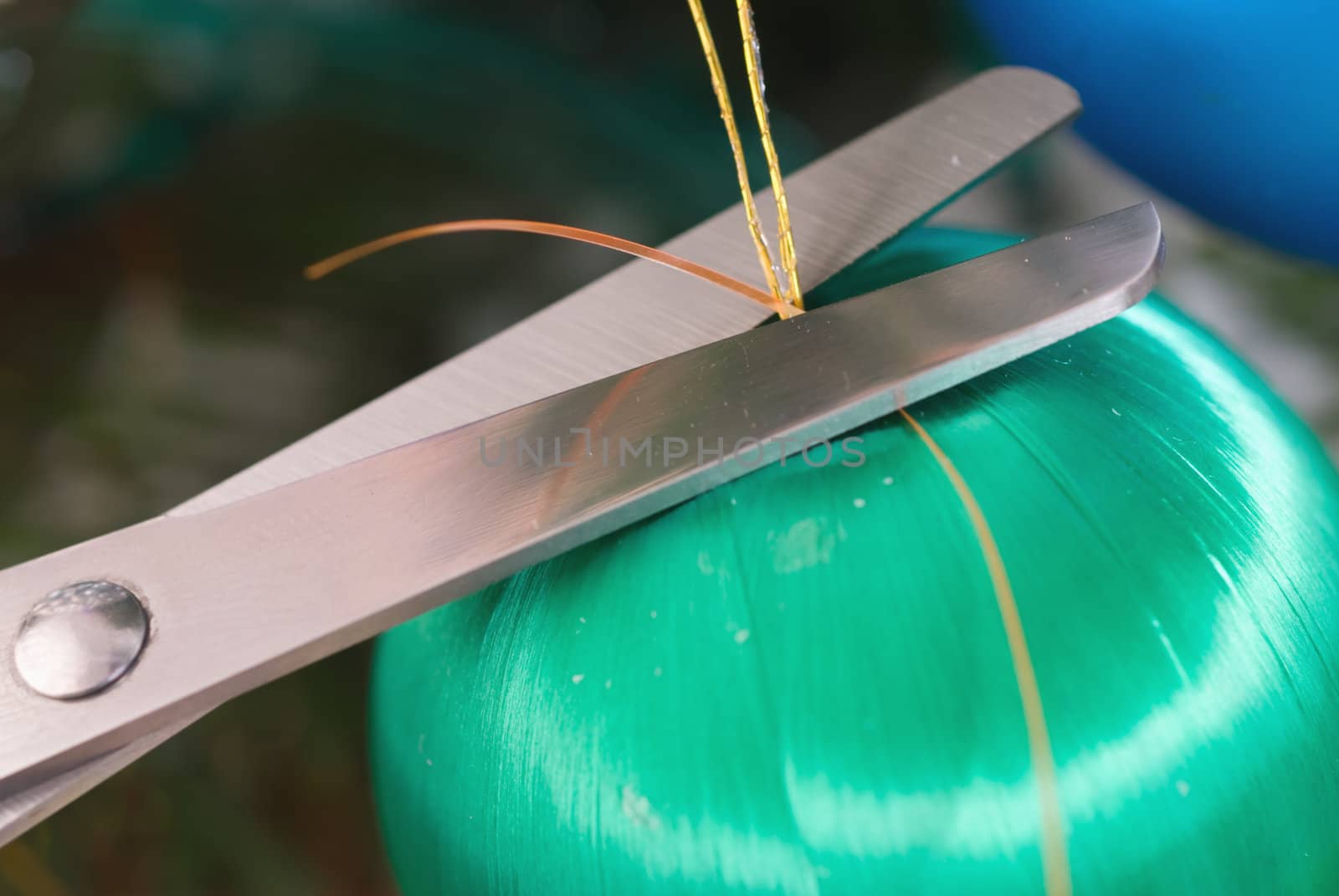 Trimmed string toys for Christmas spruce scissors by krivsun
