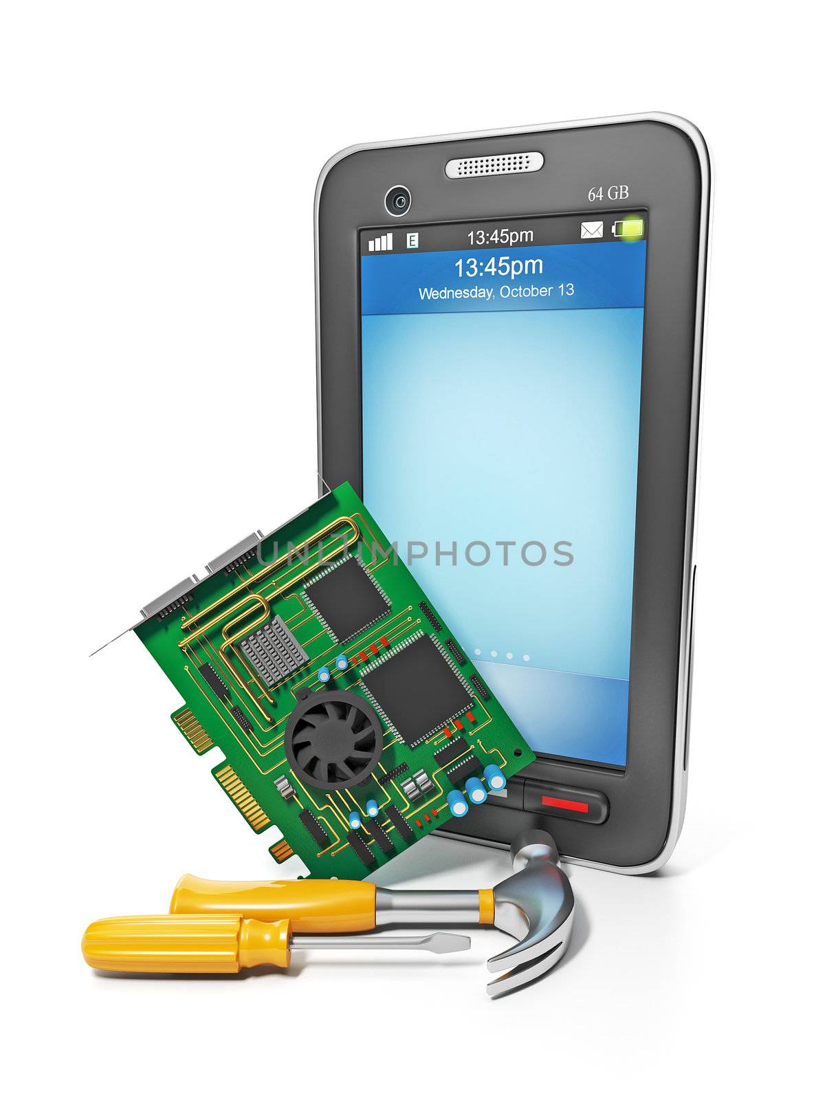 Mobile phones. Chips and mobile phones are next repair tools by kolobsek