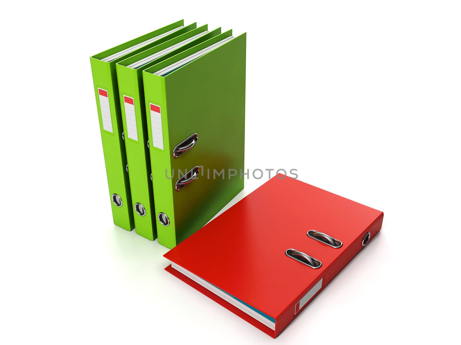 3d Illustration: Business products. Group Folders folder
