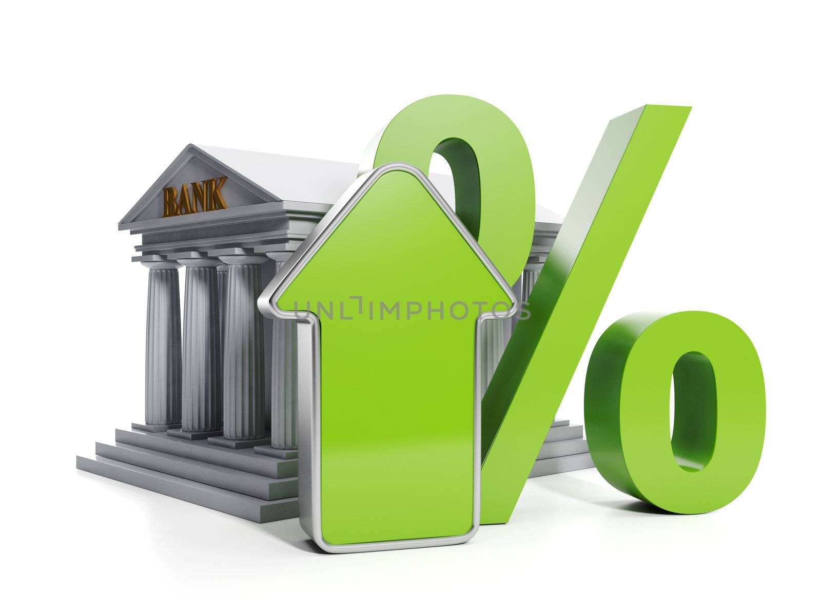 3d Illustration: Business and Finance. Raising interest rates in by kolobsek