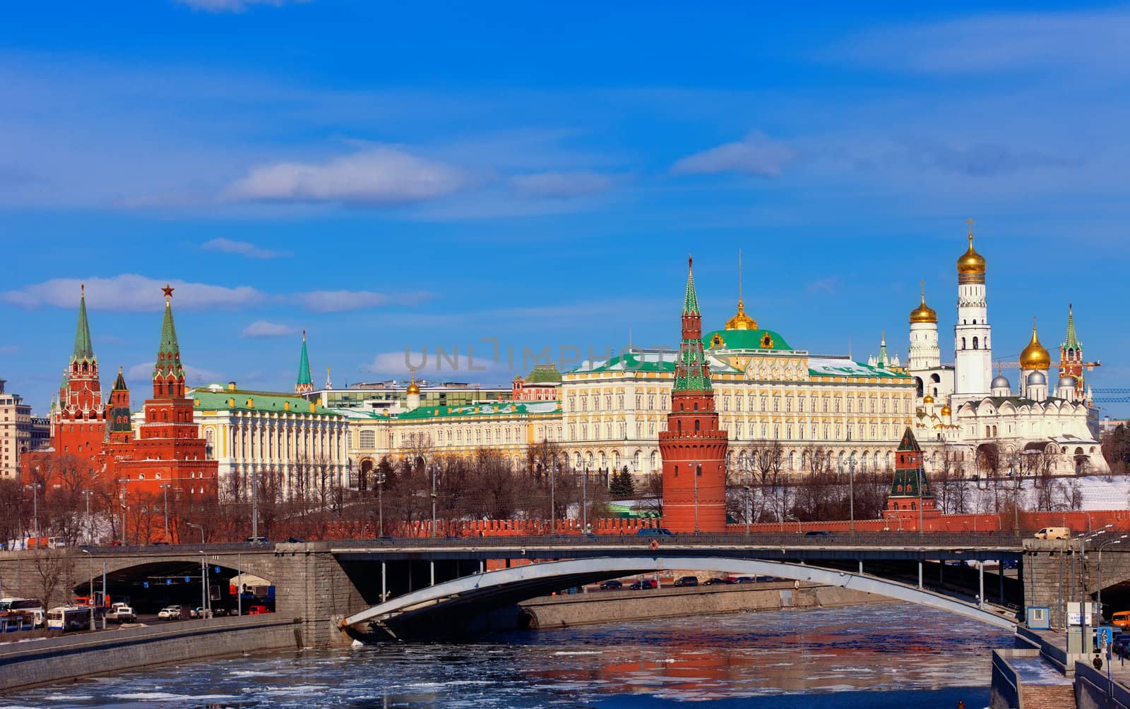 Russia, Moscow, type to the Moscow Kremlin and the river