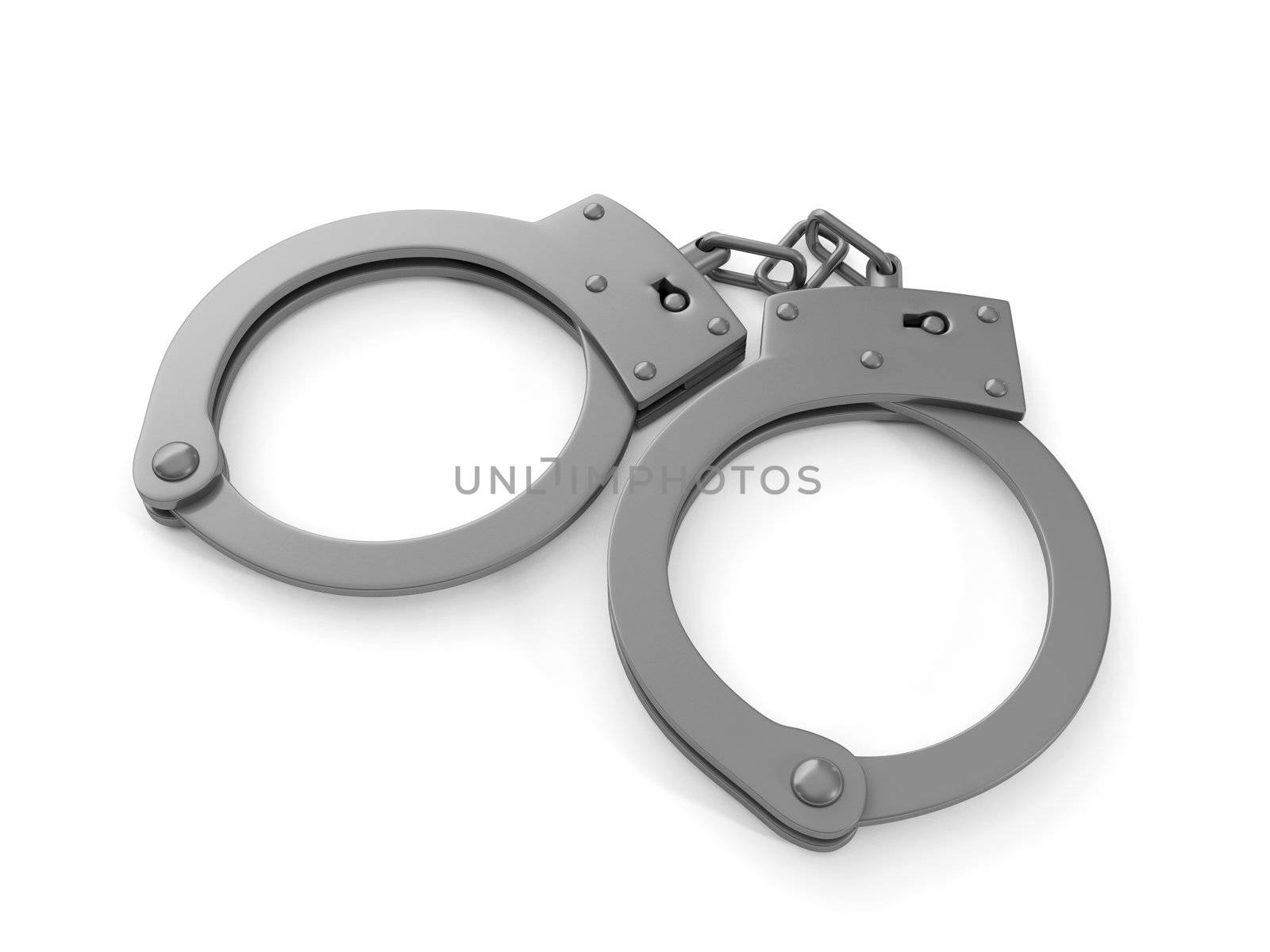 3d illustration: Handcuffs closeup by kolobsek