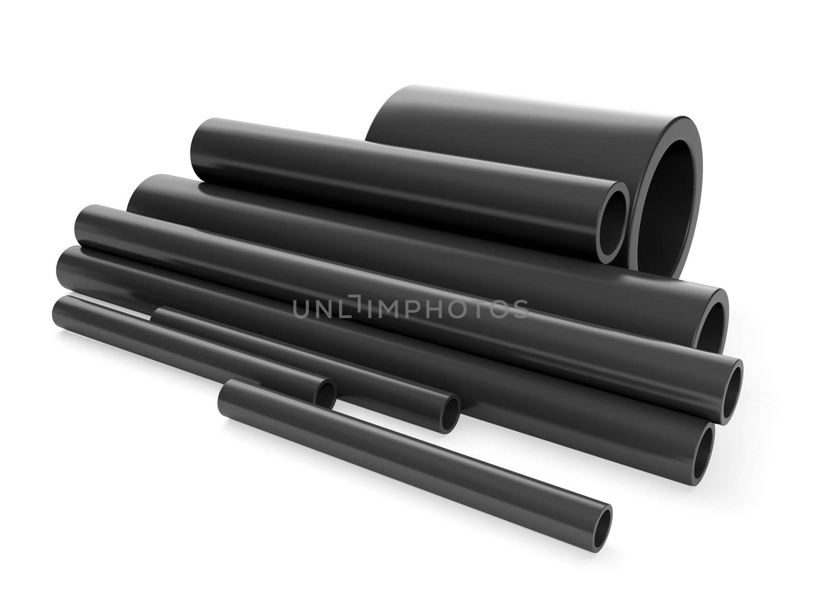 3d illustration: A group of plastic pipes by kolobsek