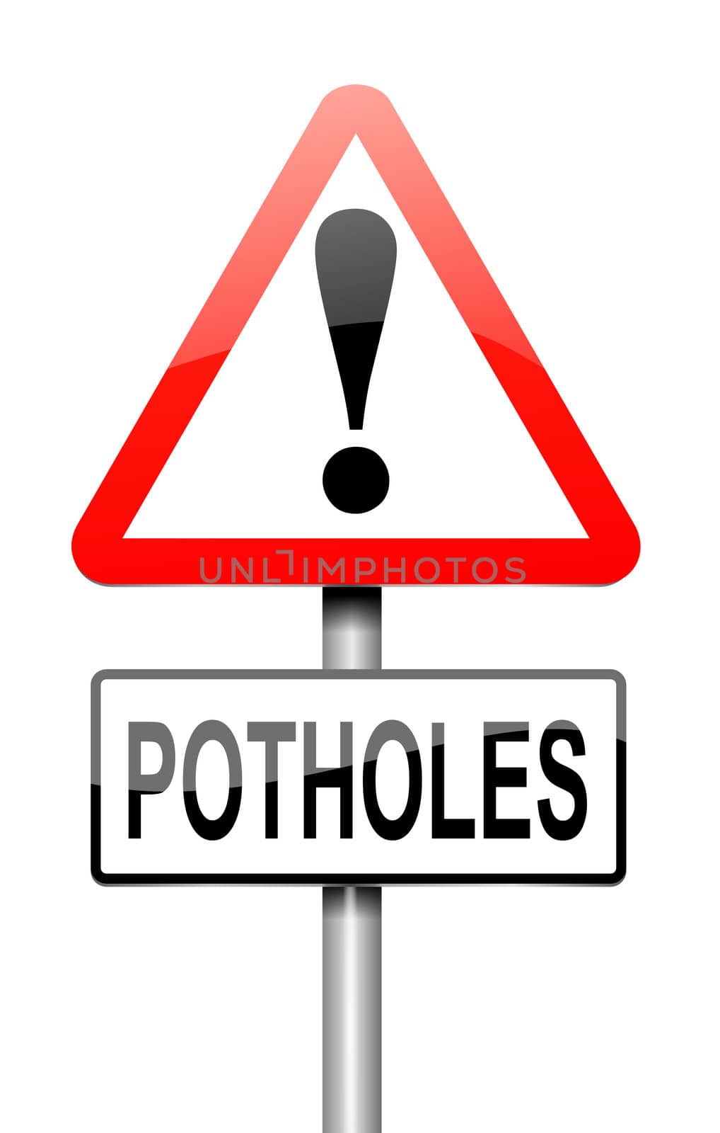 Potholes warning sign. by 72soul