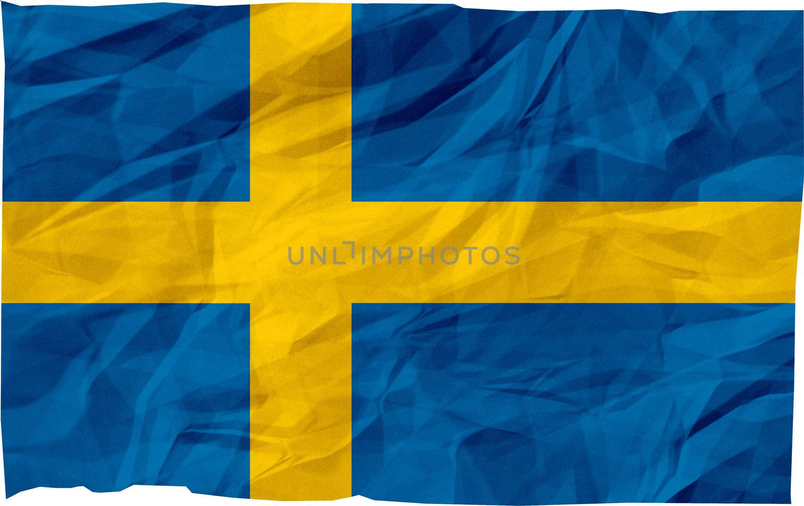 The national flag of Sweden (Europe).