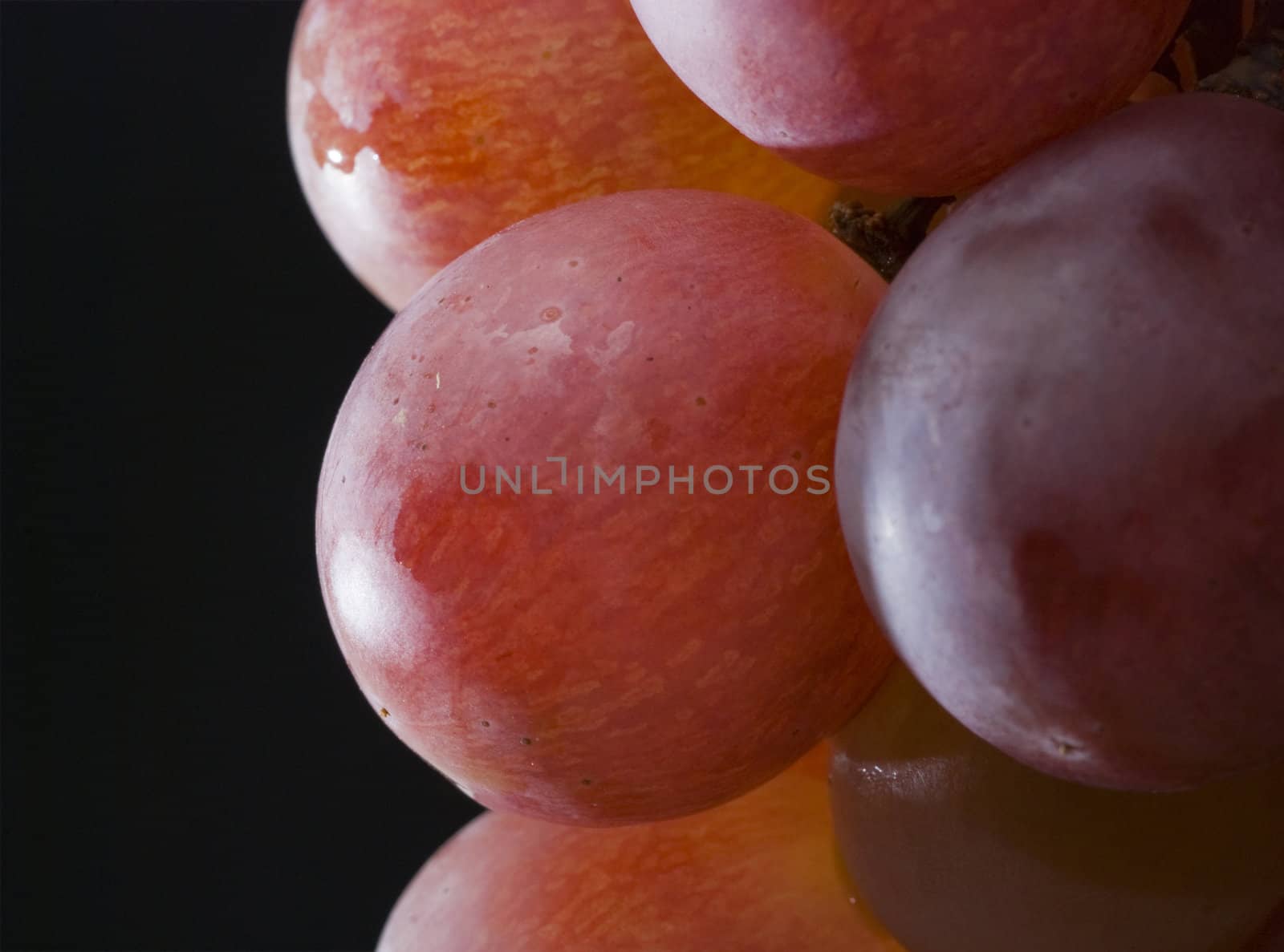 Selective focus on a single red grape