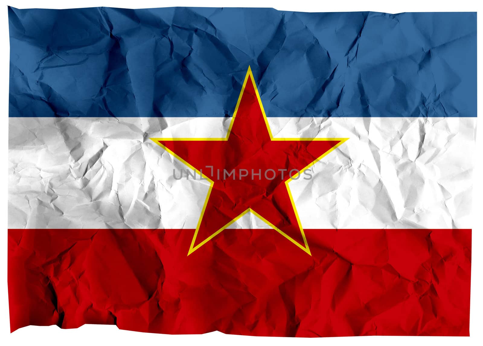 The national flag of former Yugoslavia - Tito's Yugoslavia (1946-1992).