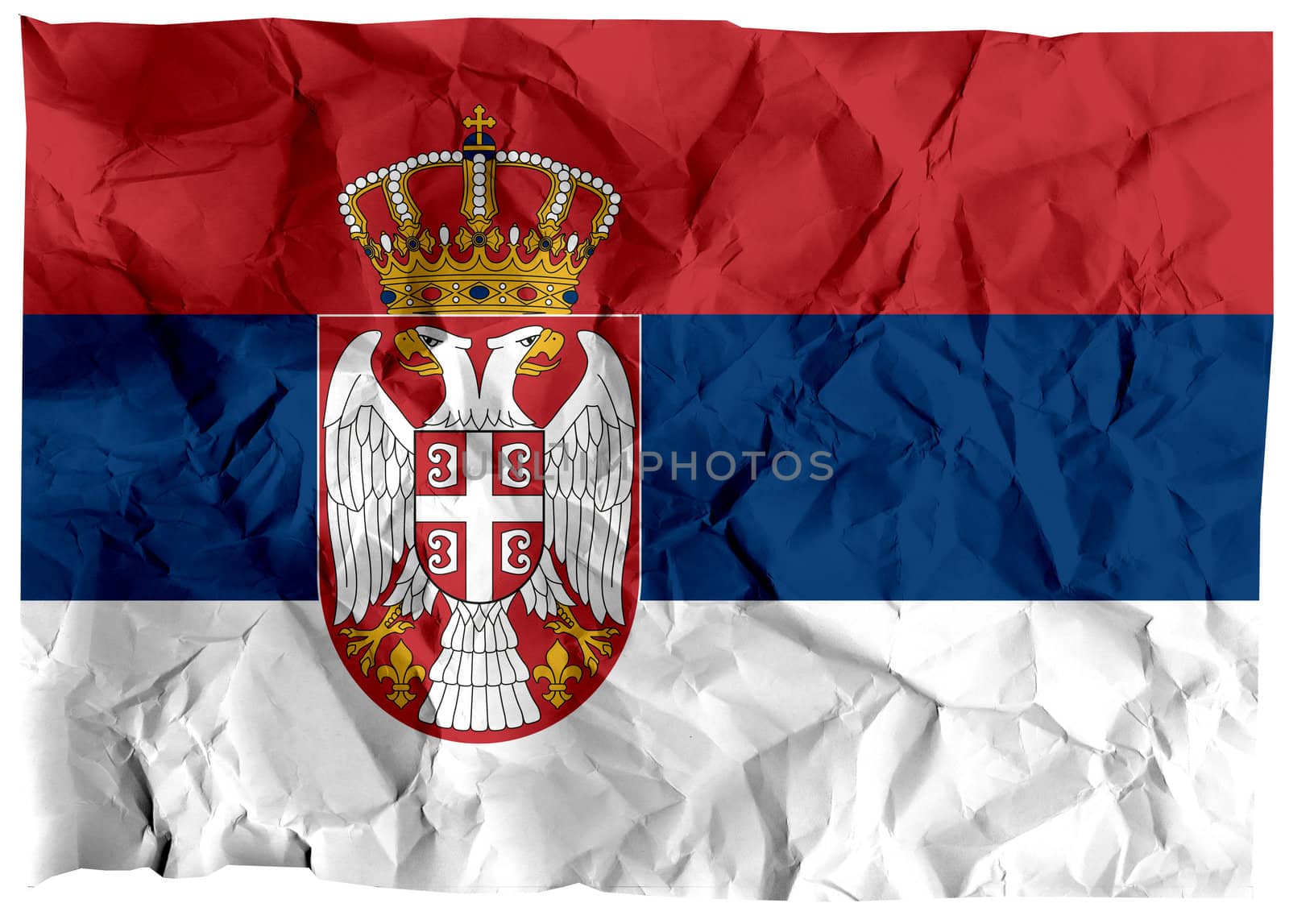 The national flag of Serbia.