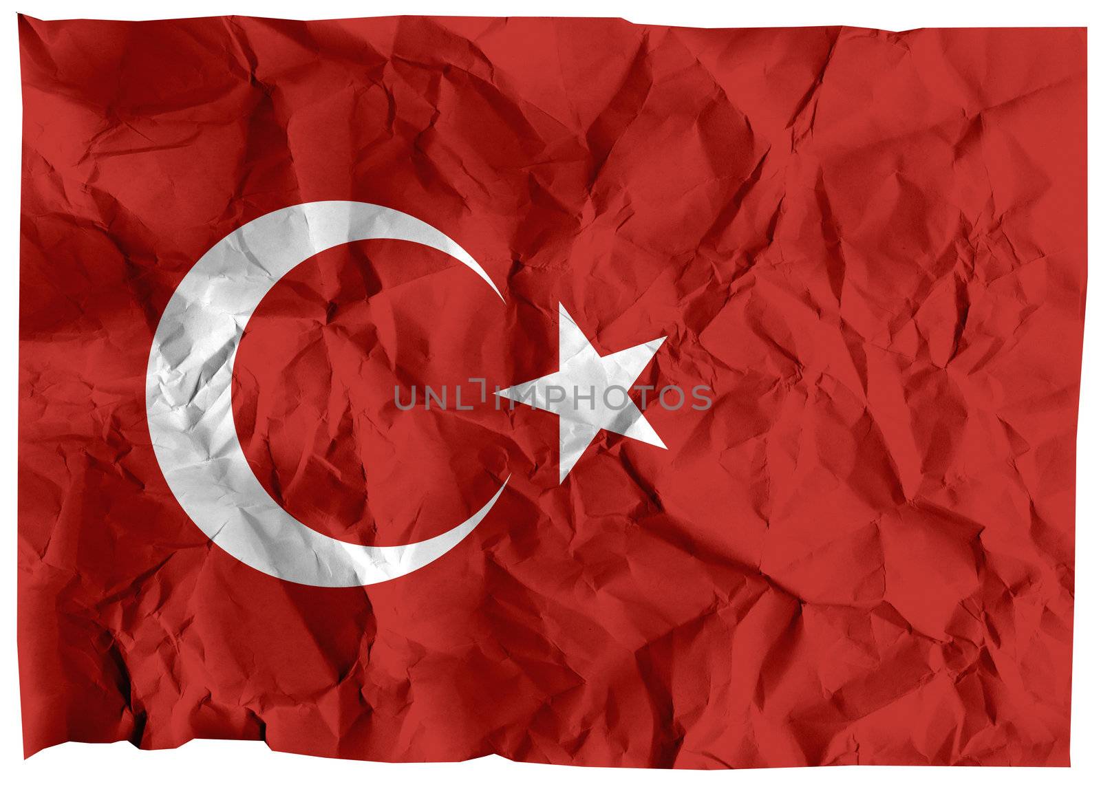 The national flag of Turkey.