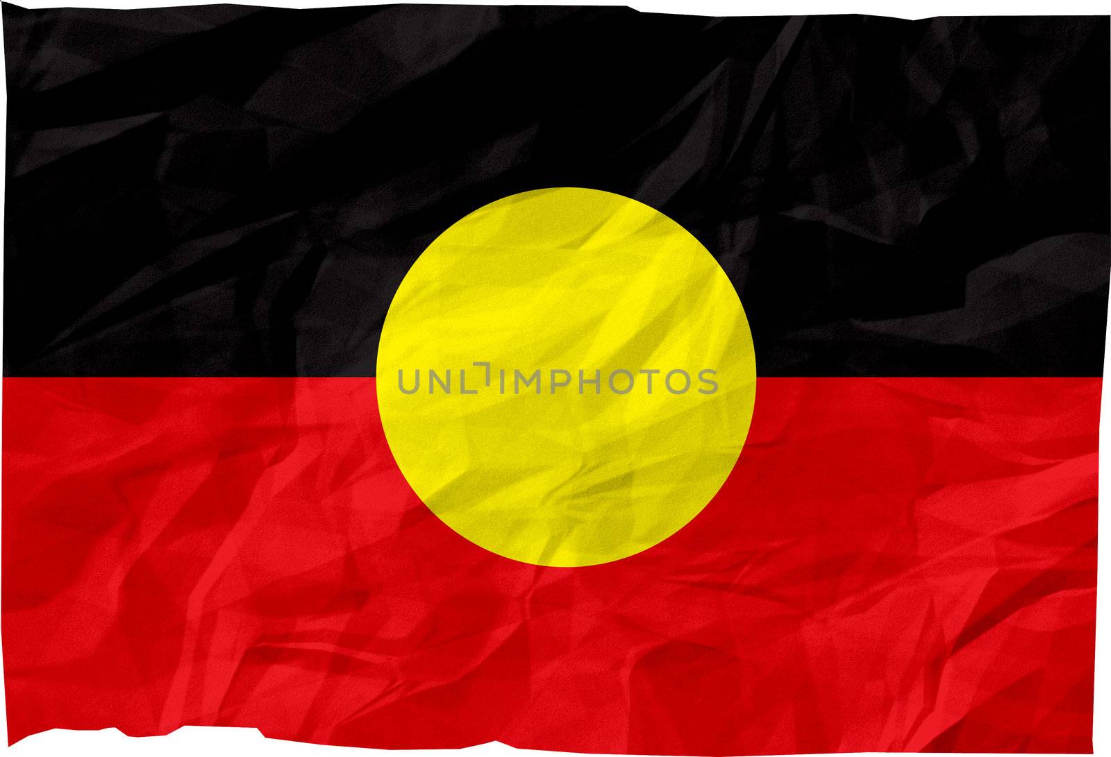 Australian Aboriginal flag waving.