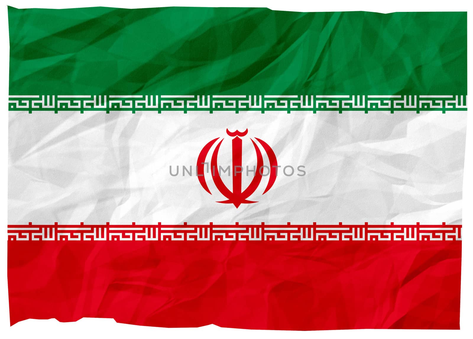 The national flag of Iran (Asia).