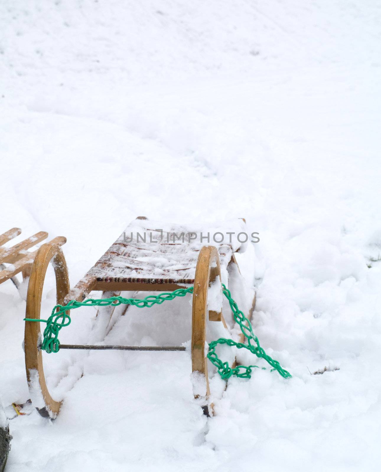 Sled in the snow 