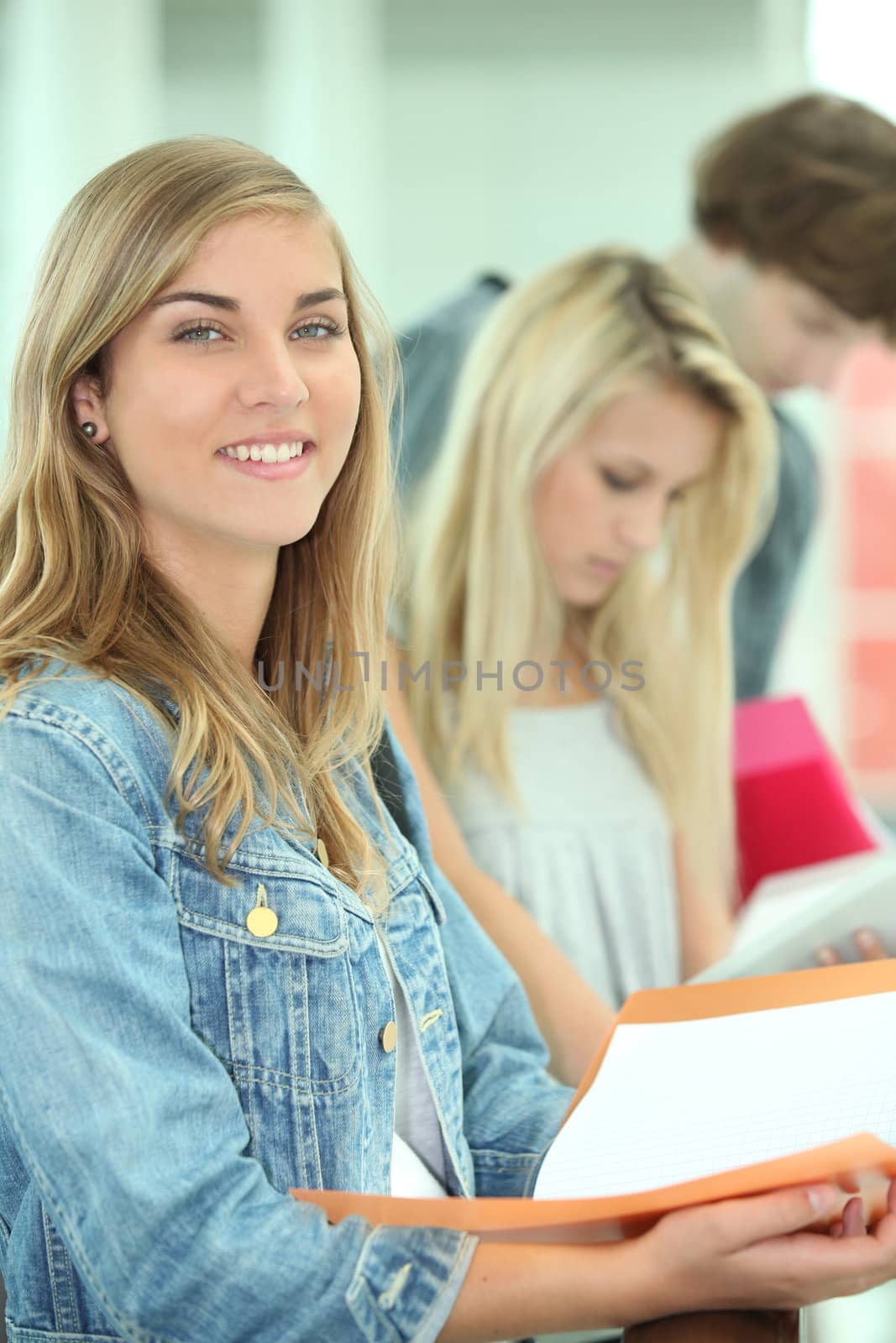 teenager studying