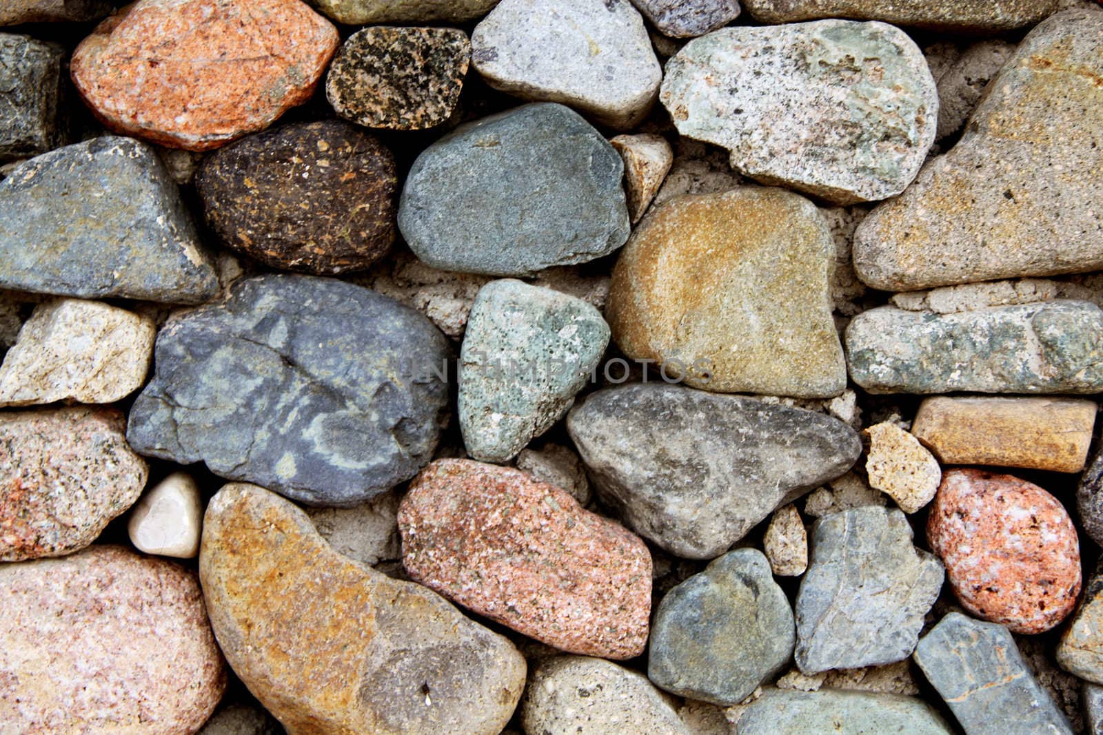 Stone path of colored stone