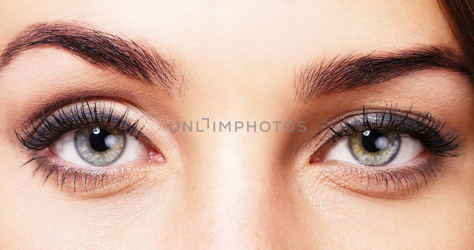 closeup of beautiful womans eyes